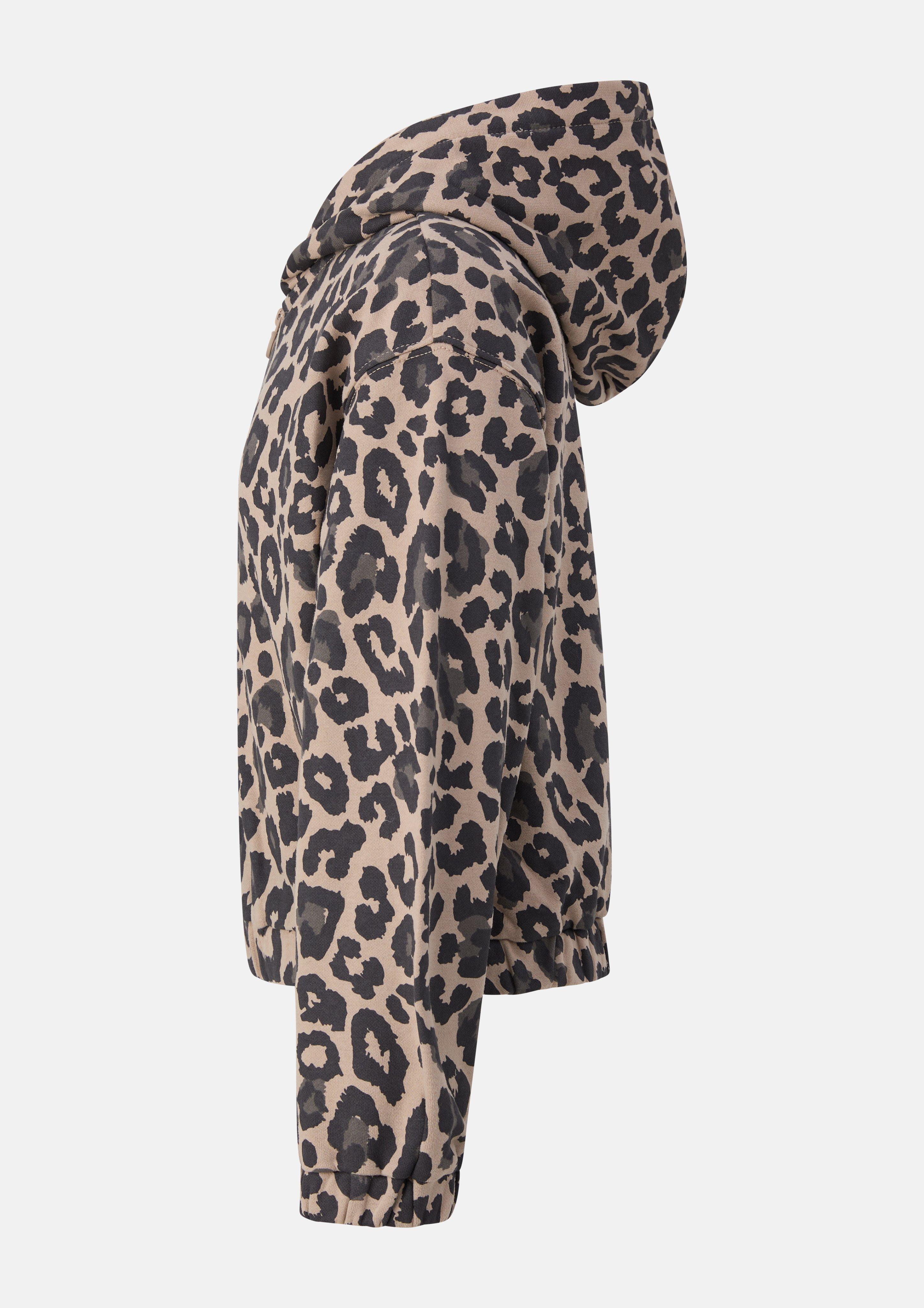Junior Veste en molleton oversize douillette avec imprimé sur toute la surface en beige de s.Oliver