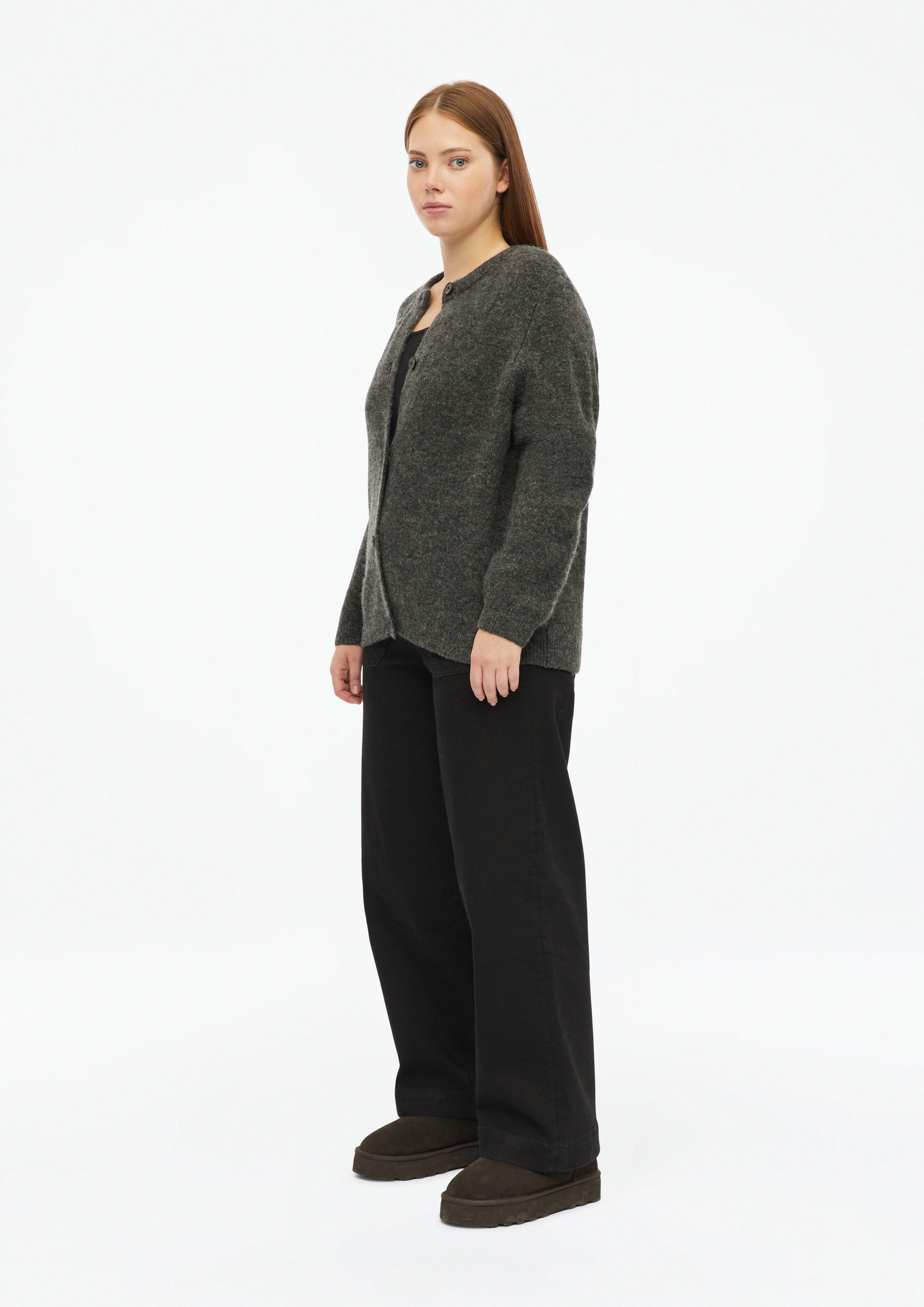 Femmes Cardigan doux à l'aspect chiné en gris de QS CURVE