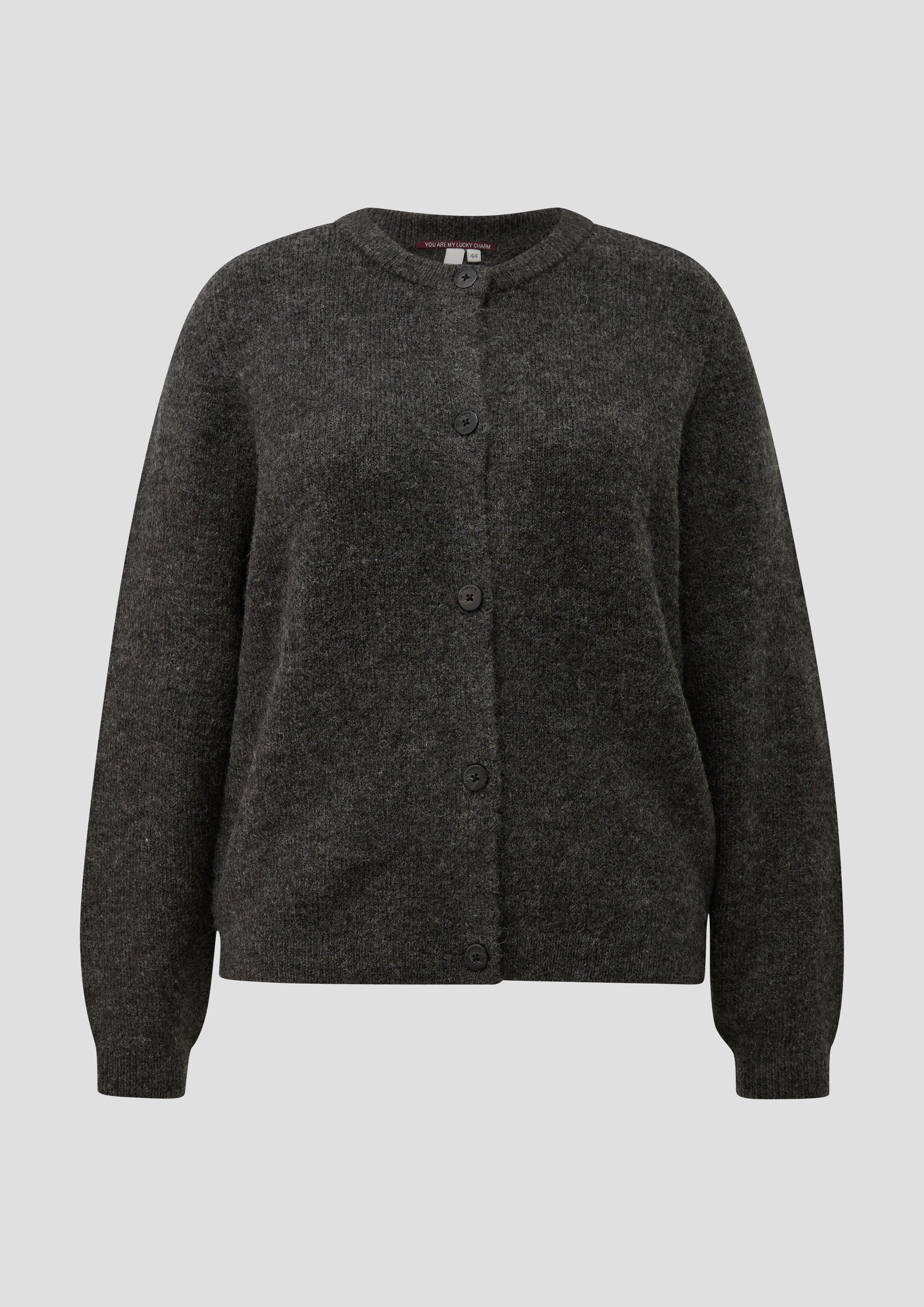 Femmes Cardigan doux à l'aspect chiné en gris de QS CURVE