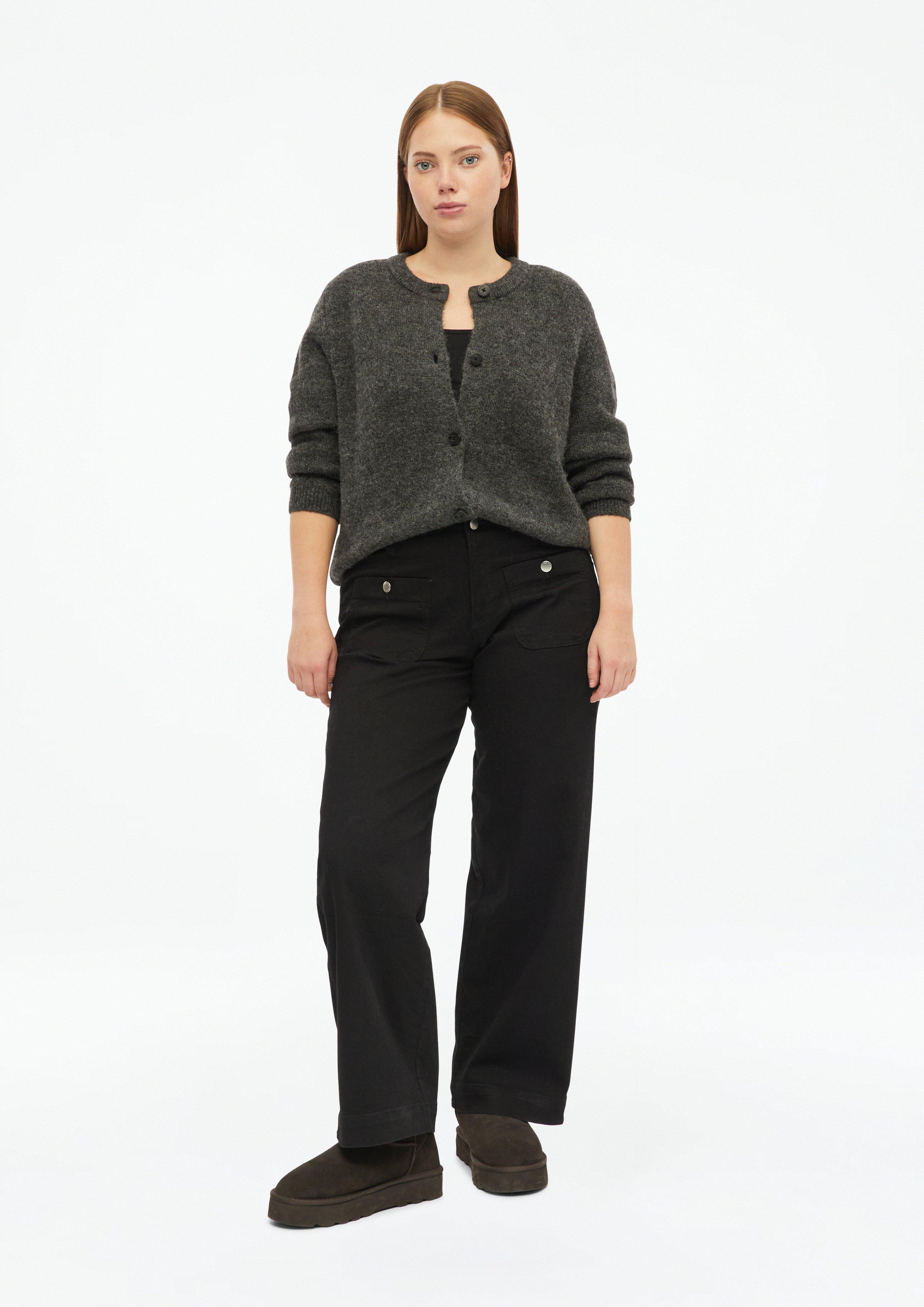 Femmes Cardigan doux à l'aspect chiné en gris de QS CURVE