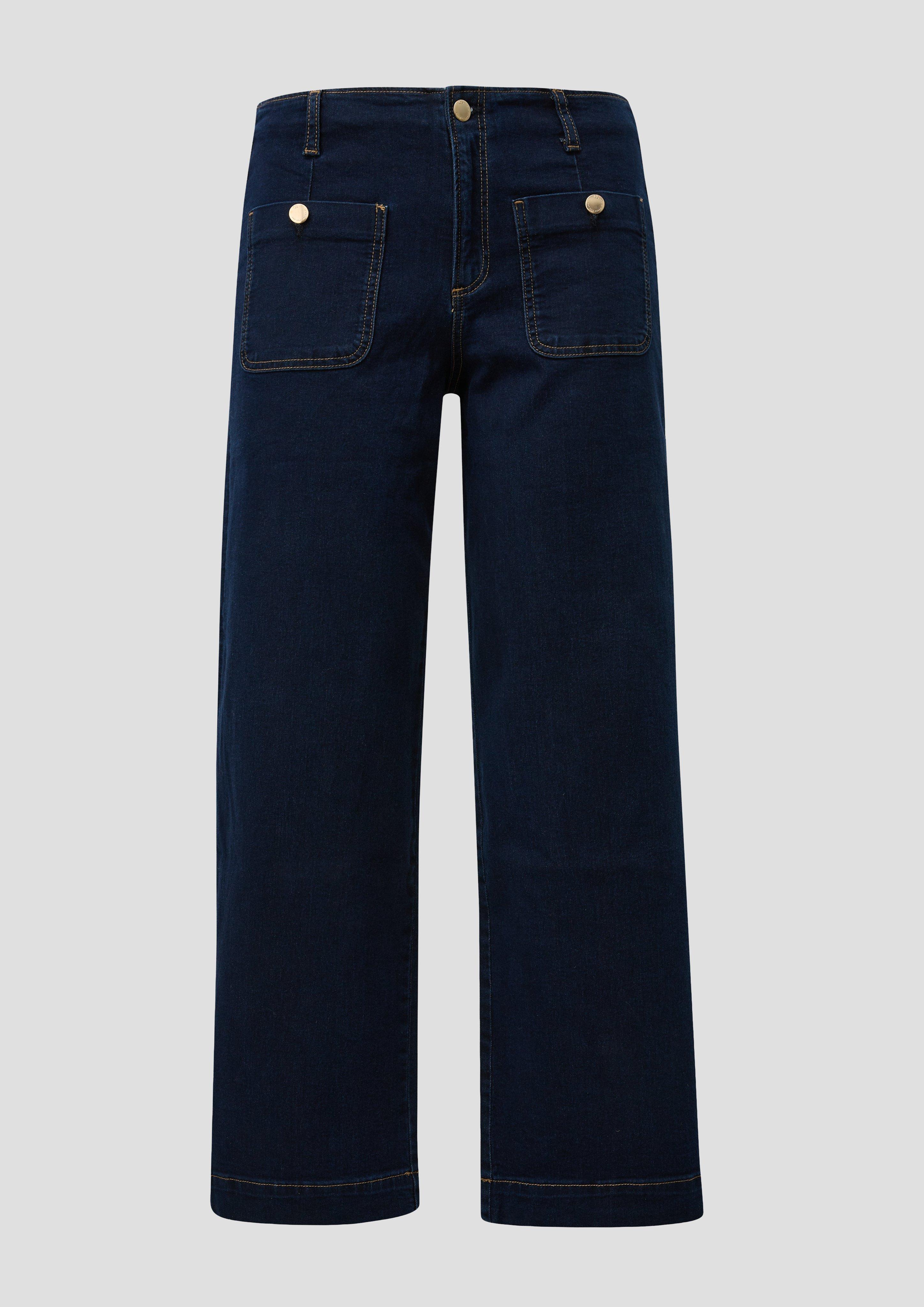 Damen Jeans Wide / Mid Rise / Wide Leg in blau von QS CURVE