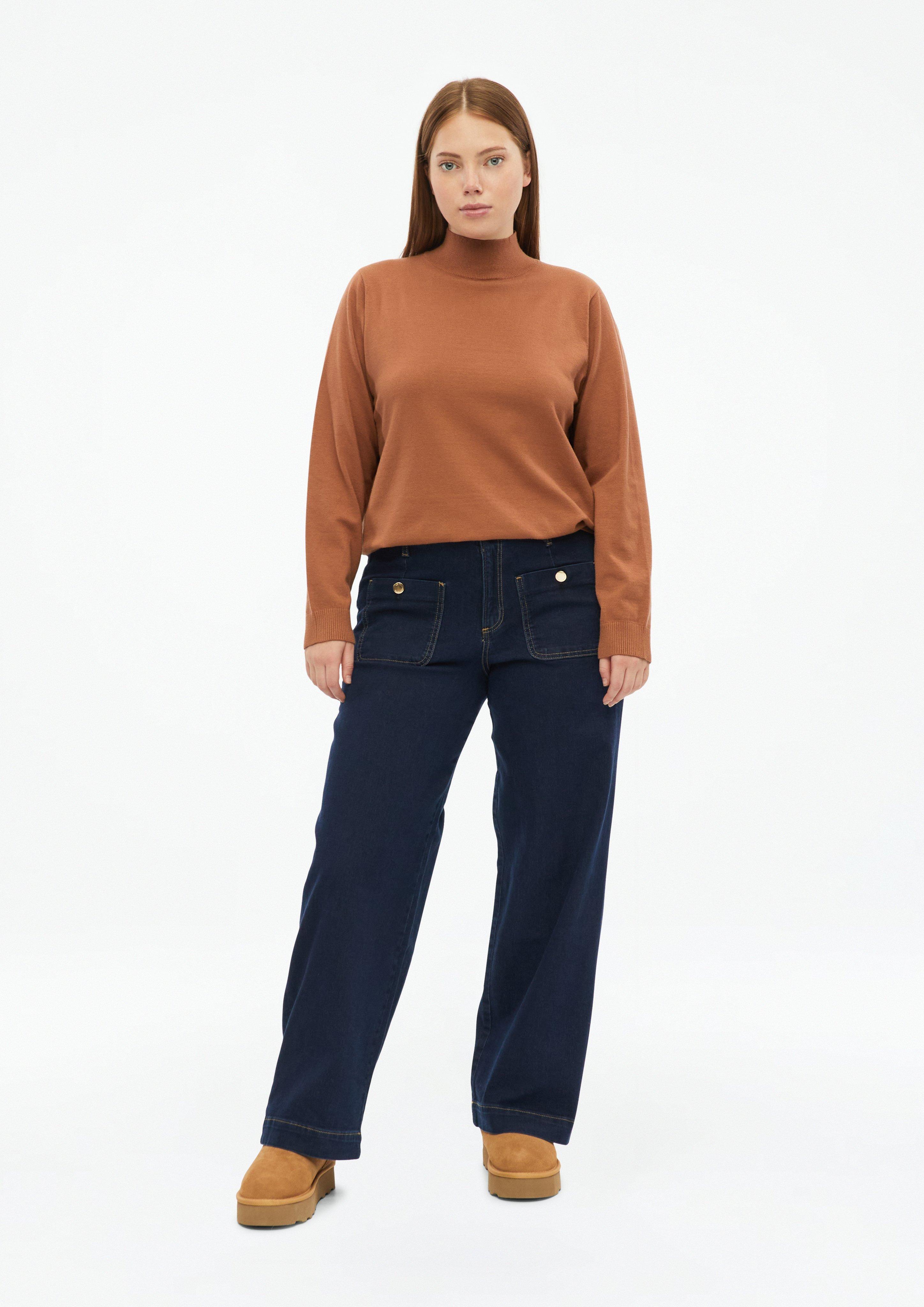 Jeans Wide / Mid Rise / Wide Leg in Farbe navy von QS CURVE