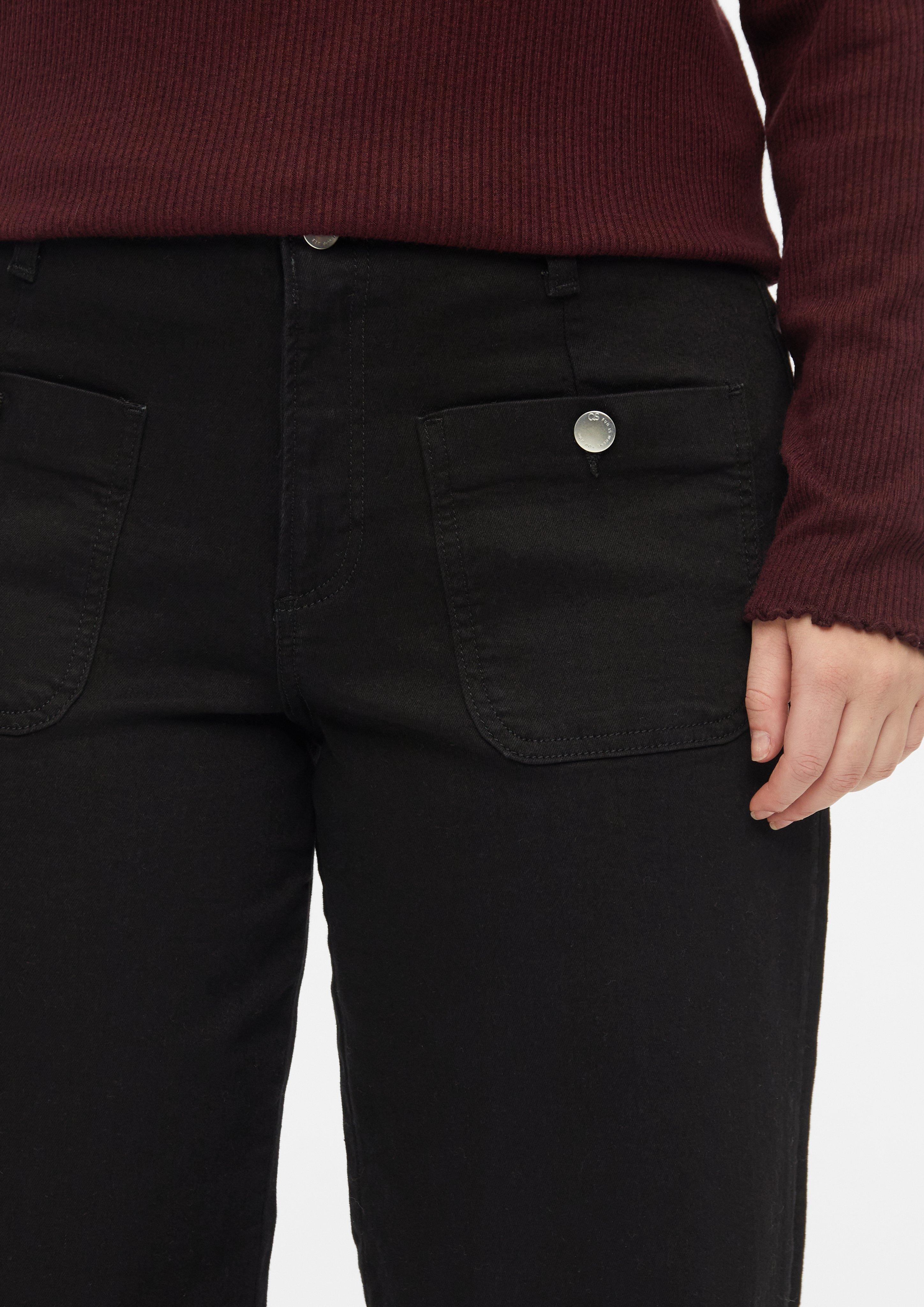 Damen Jeans Wide / Mid Rise / Wide Leg in grau von QS CURVE