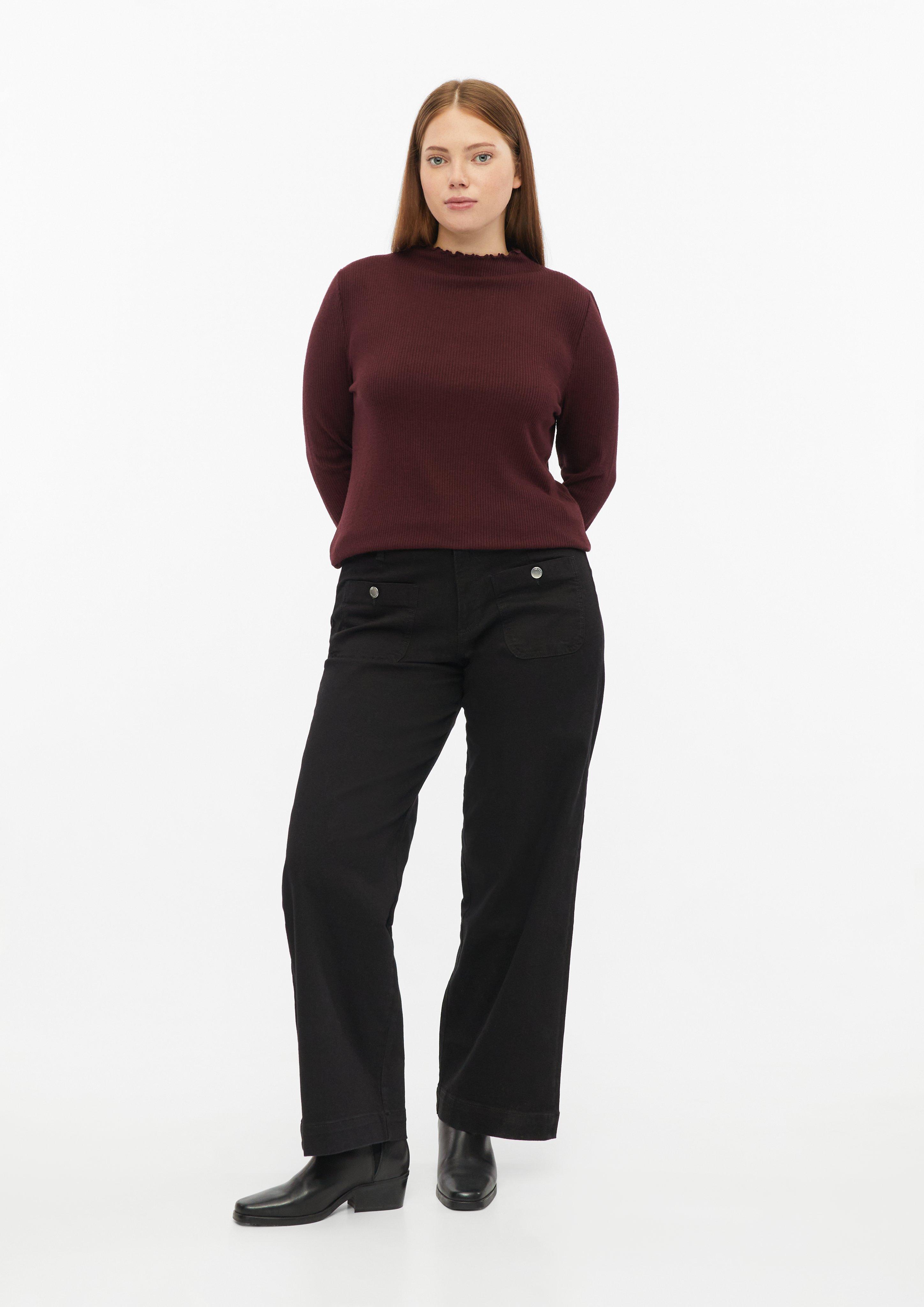 Damen Jeans Wide / Mid Rise / Wide Leg in grau von QS CURVE