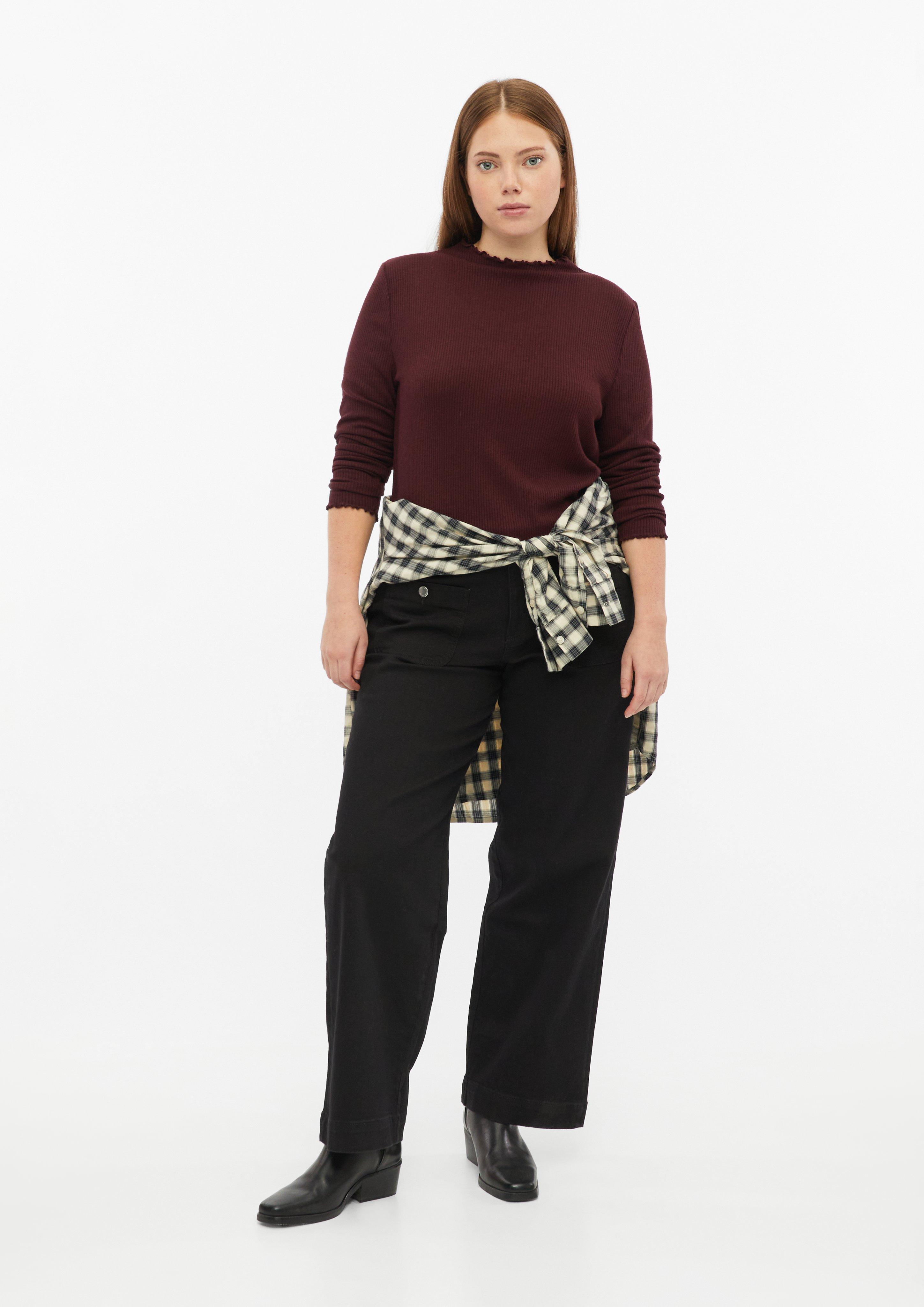 Damen Jeans Wide / Mid Rise / Wide Leg in grau von QS CURVE