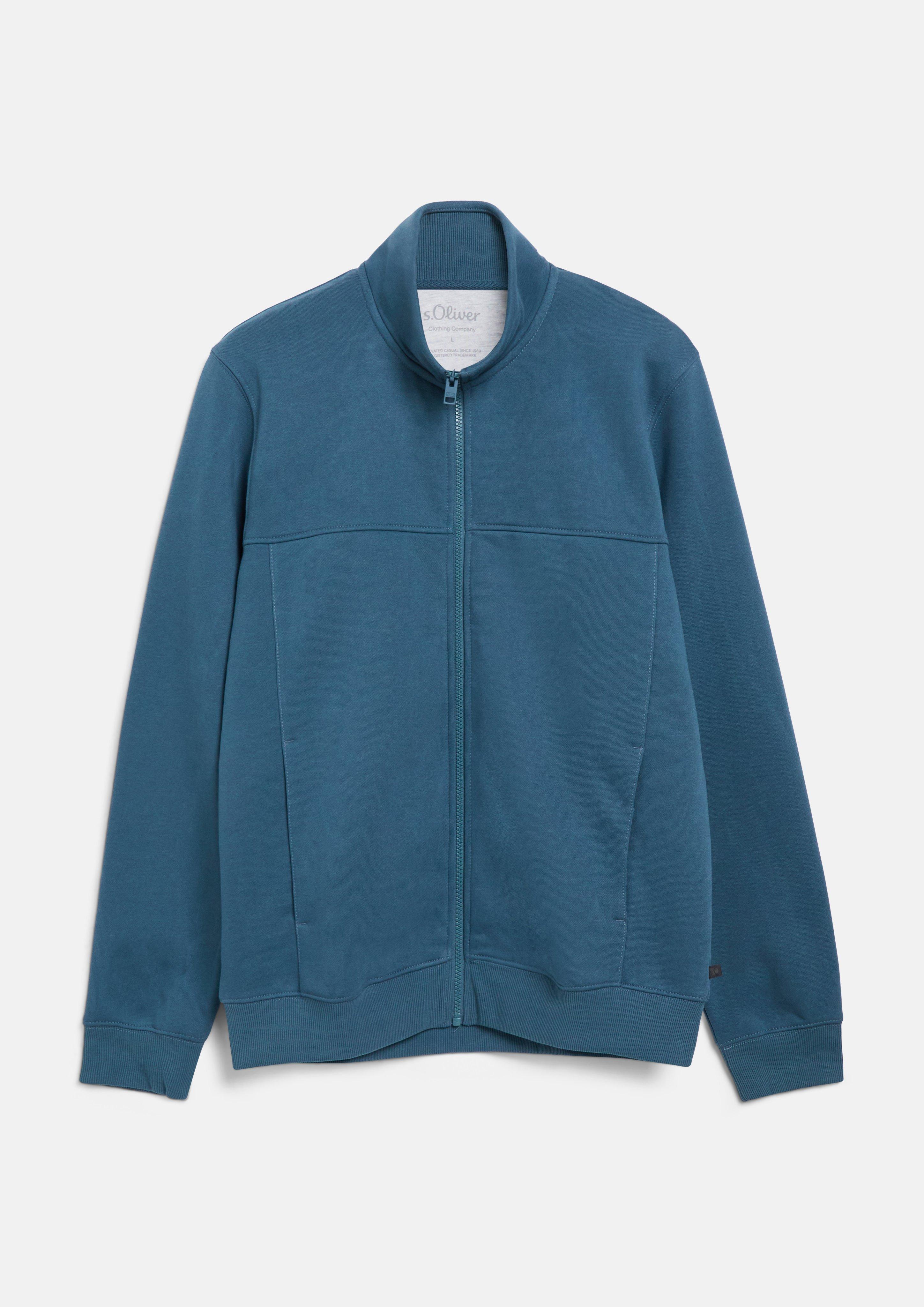 Heren Sweatshirt jas in blauw van s.Oliver