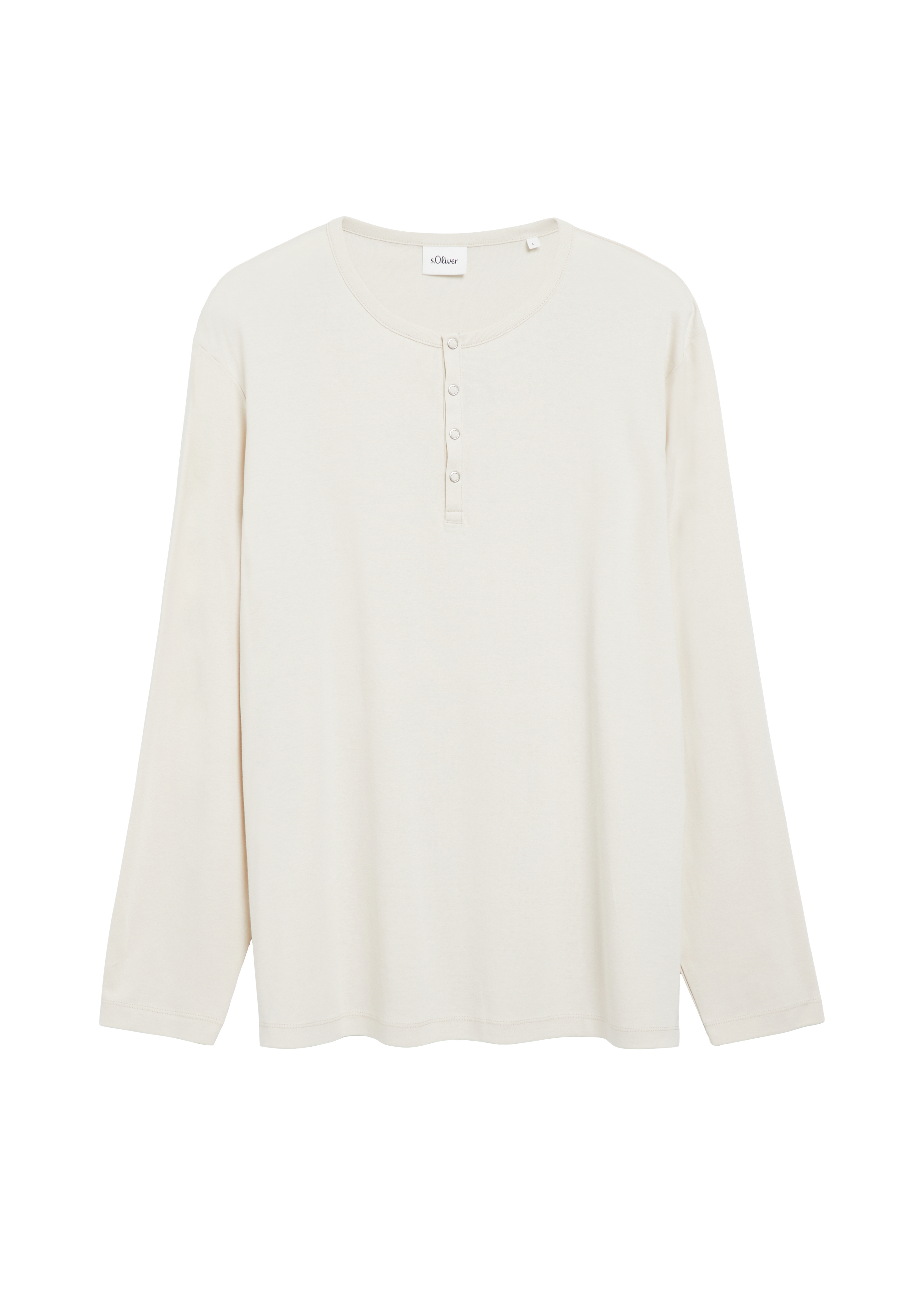 Henley-shirt met lange mouwen, gemaakt van zacht katoen.