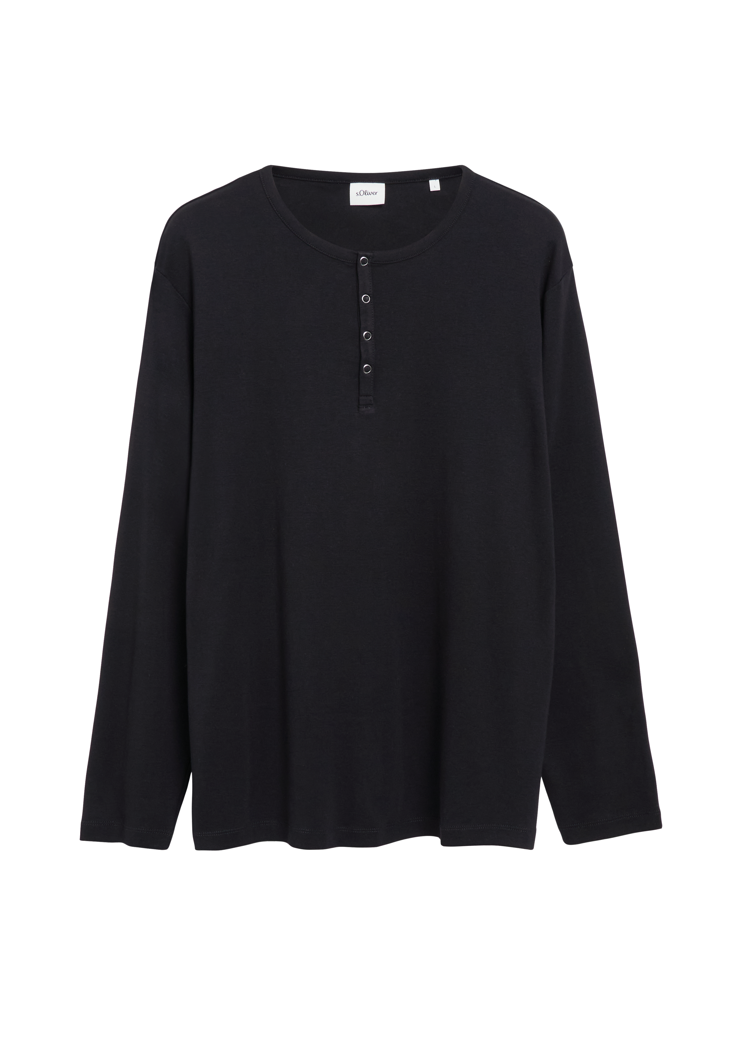 Henley-shirt met lange mouwen, gemaakt van zacht katoen.