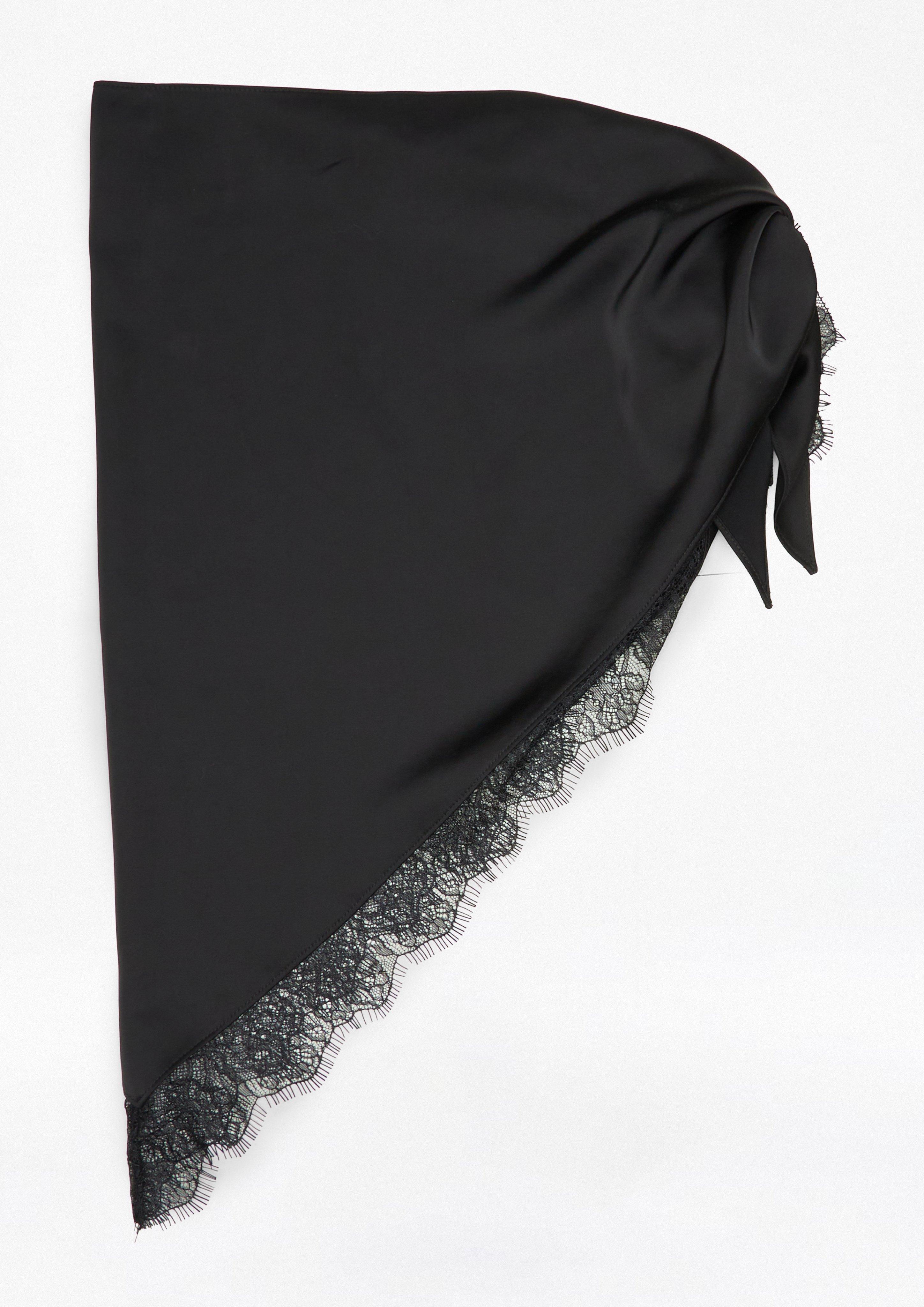 Damen Feines Tuch aus Spitze und Satin in schwarz von COMMA