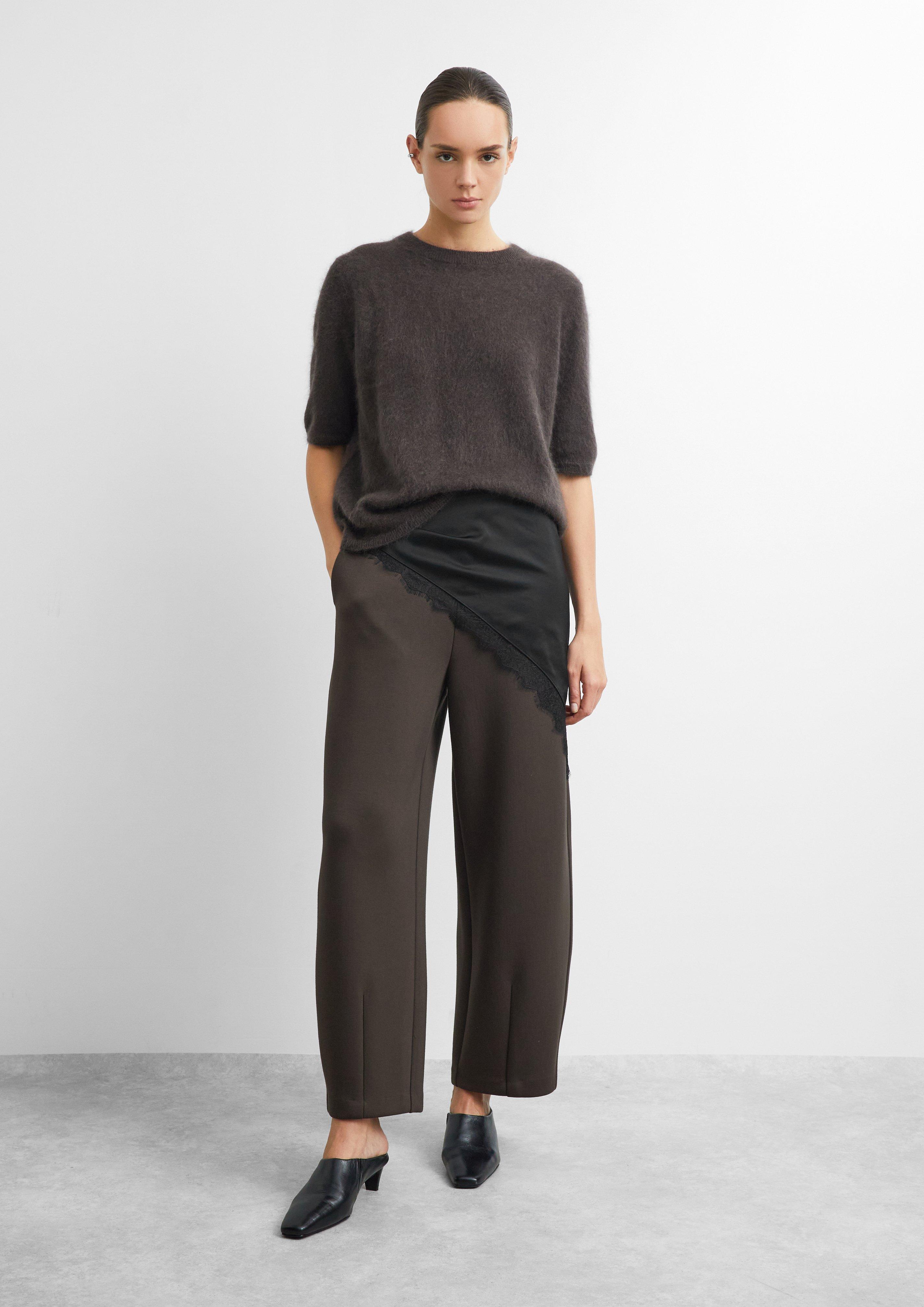 Damen Feines Tuch aus Spitze und Satin in schwarz von COMMA