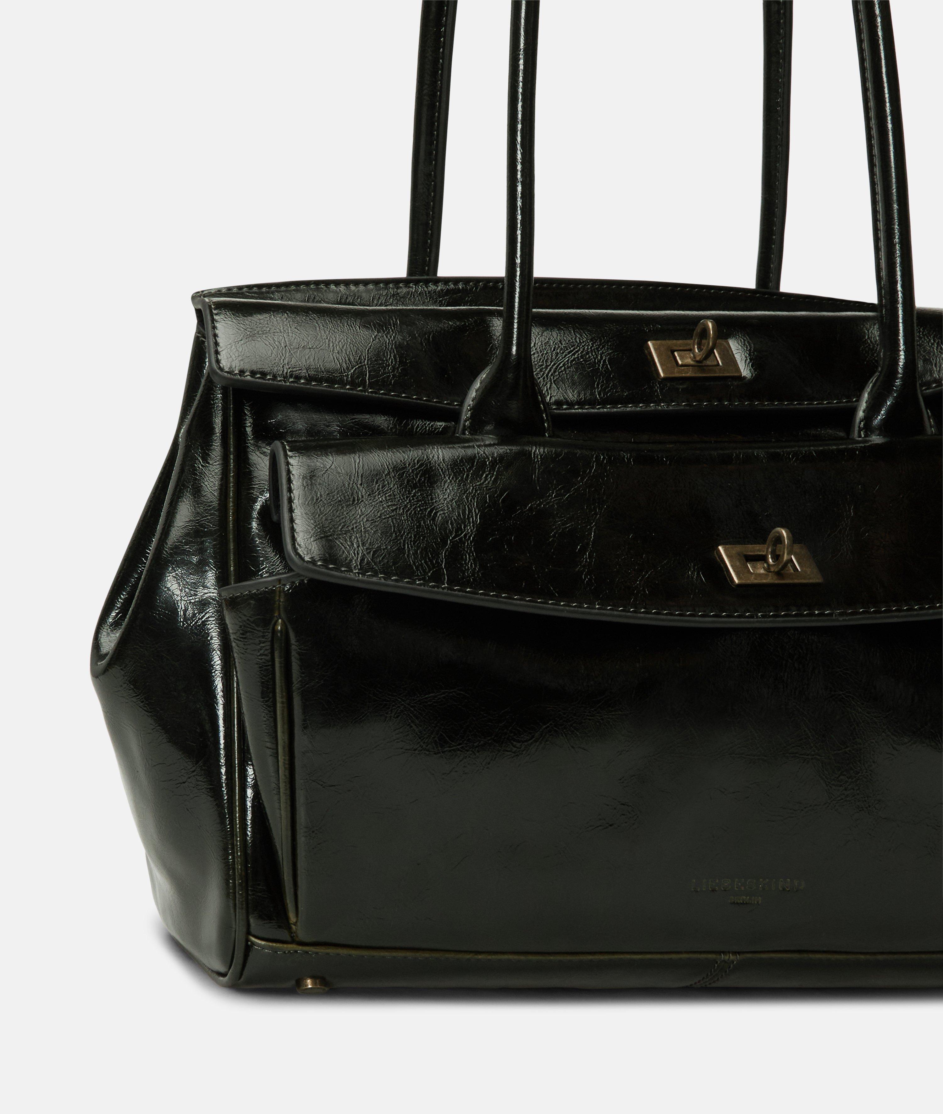 Archive Gloria II Satchel L in olive, rot & braun