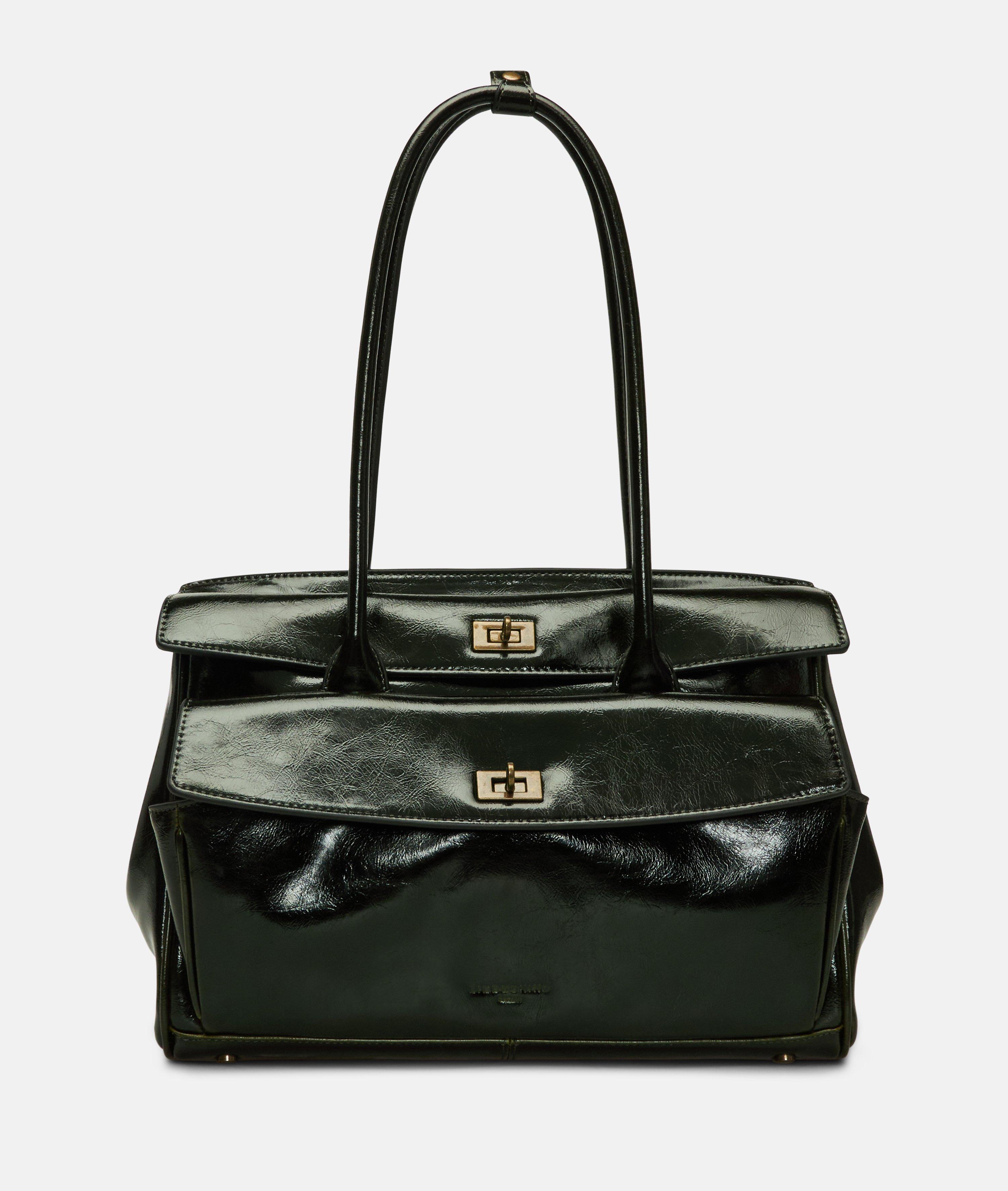 Archive Gloria II Satchel L in olive, rot & braun