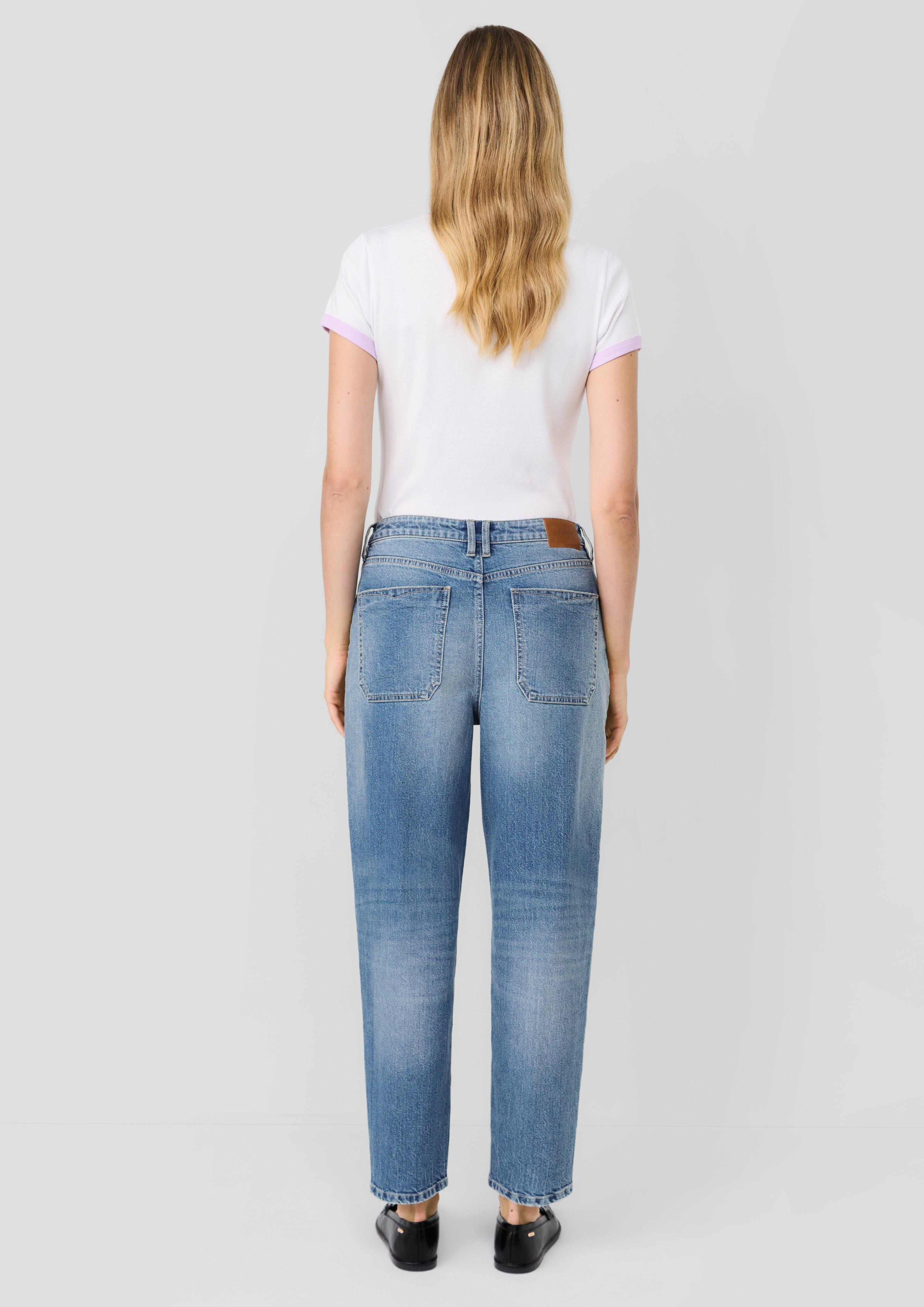 Femmes s.Oliver x Heidi Klum : jean / Mom Fit / à effets destroy en bleu de s.Oliver