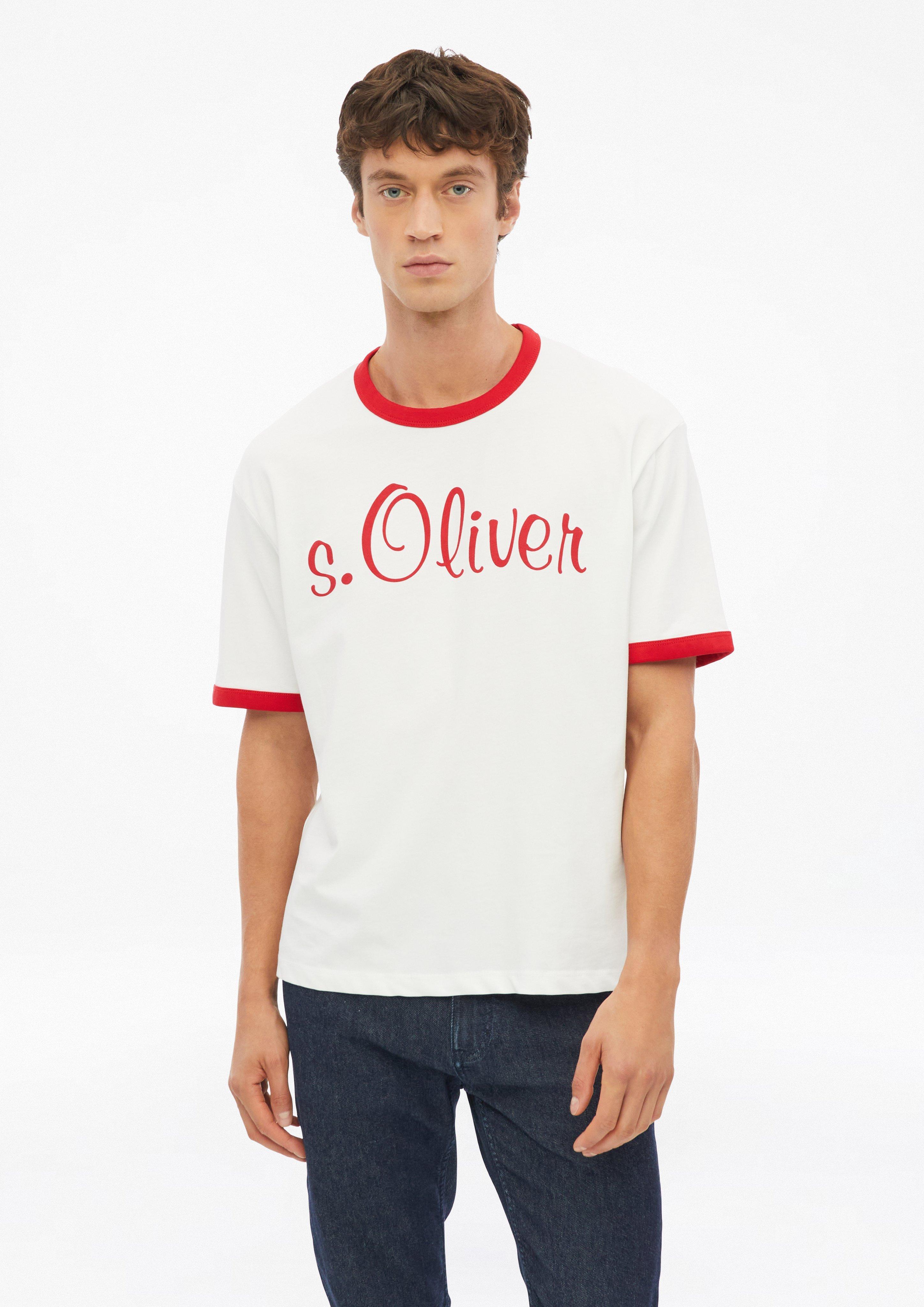 Modern Fit T-Shirt mit Logo in Farbe rot von s.Oliver