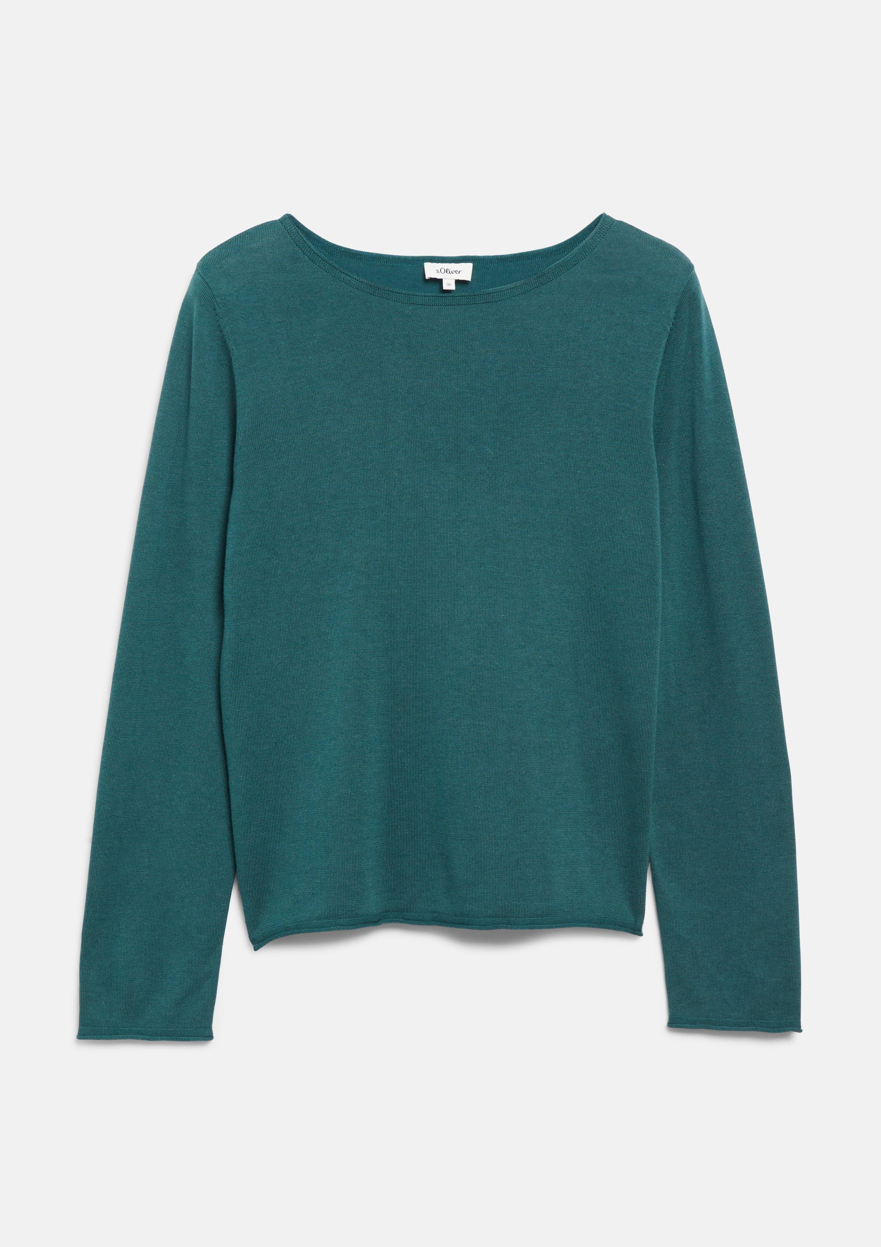 Sweter z dzianiny w kolorze petrolowy od s.Oliver