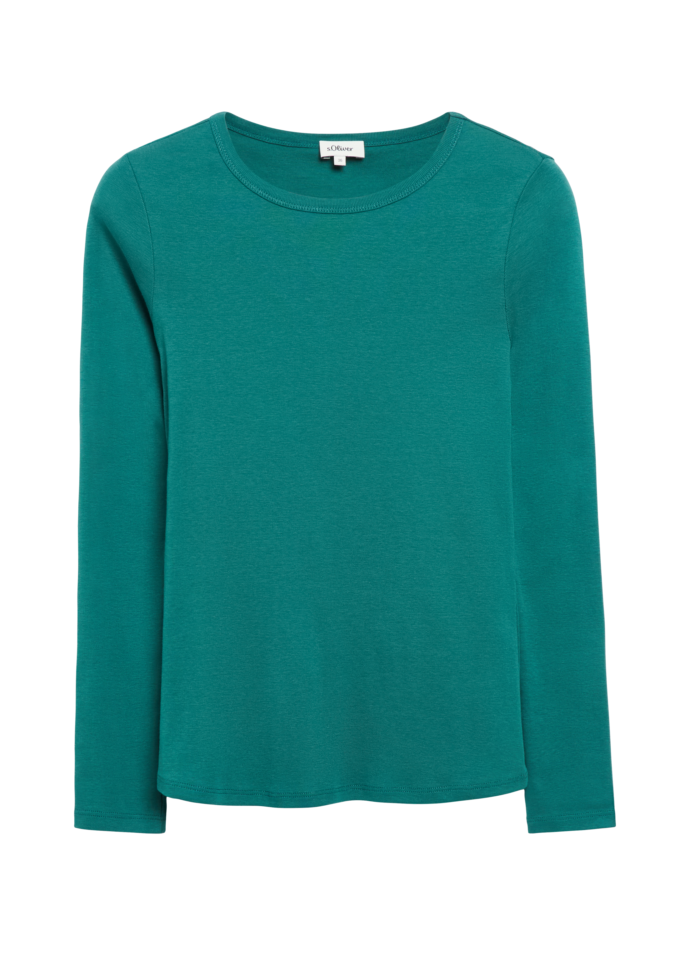 Zachte longsleeve met slanke pasvorm van geribd materiaal