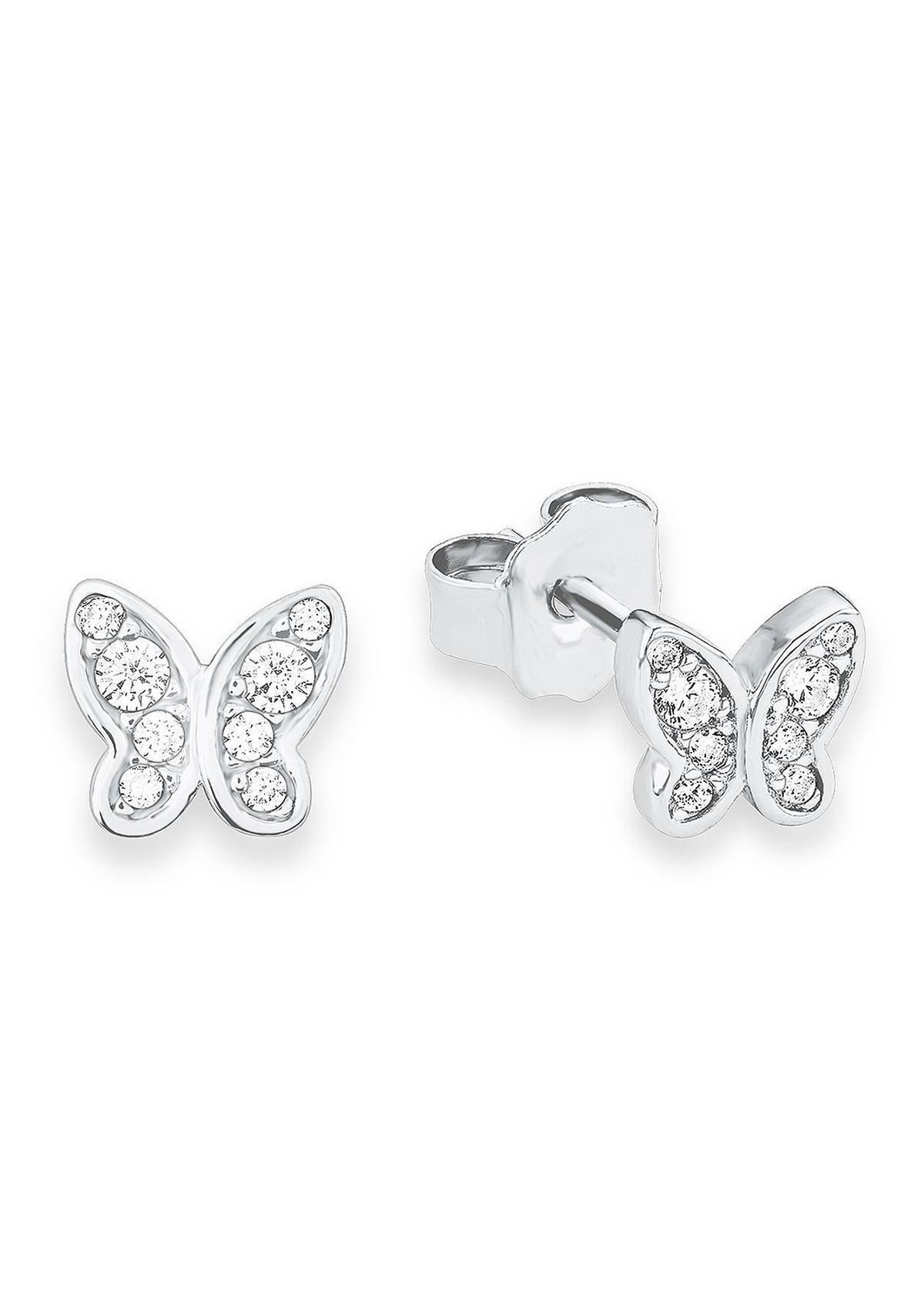 Silber Schmetterling-Ohrringe - silber aus