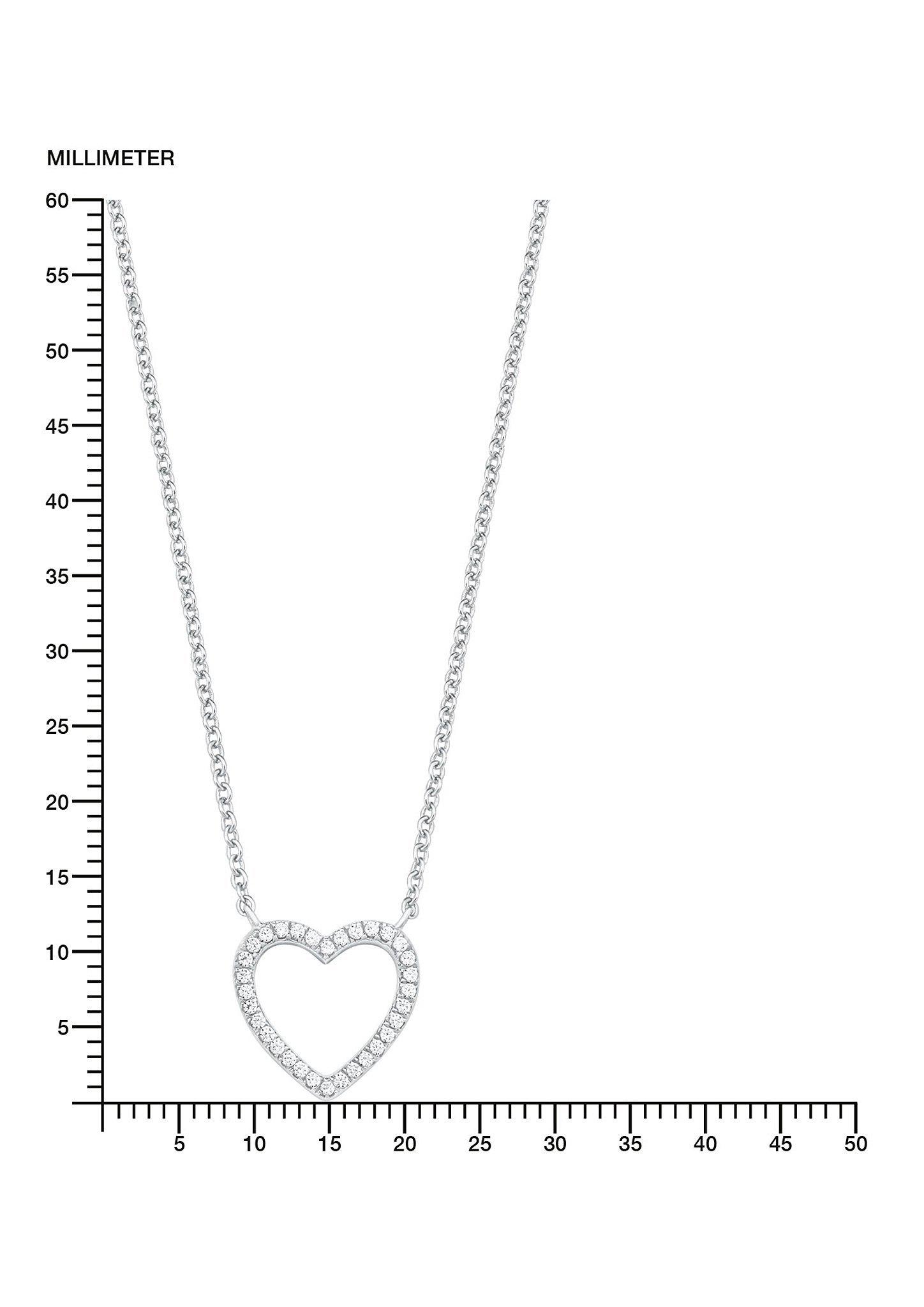 s.Oliver Silberne Halskette Herz mit Zirkonia