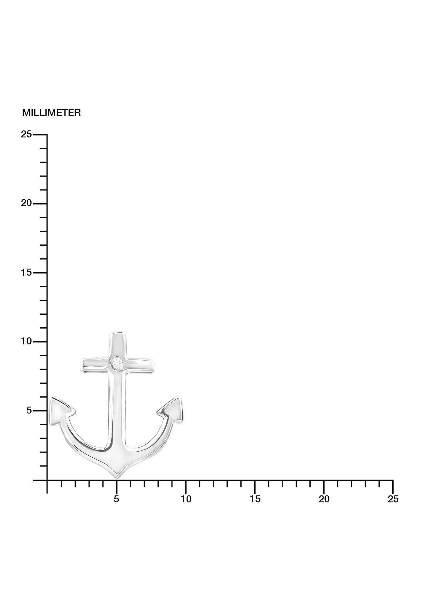 s.Oliver Silberne Ohrstecker Anker mit Zirkonia
