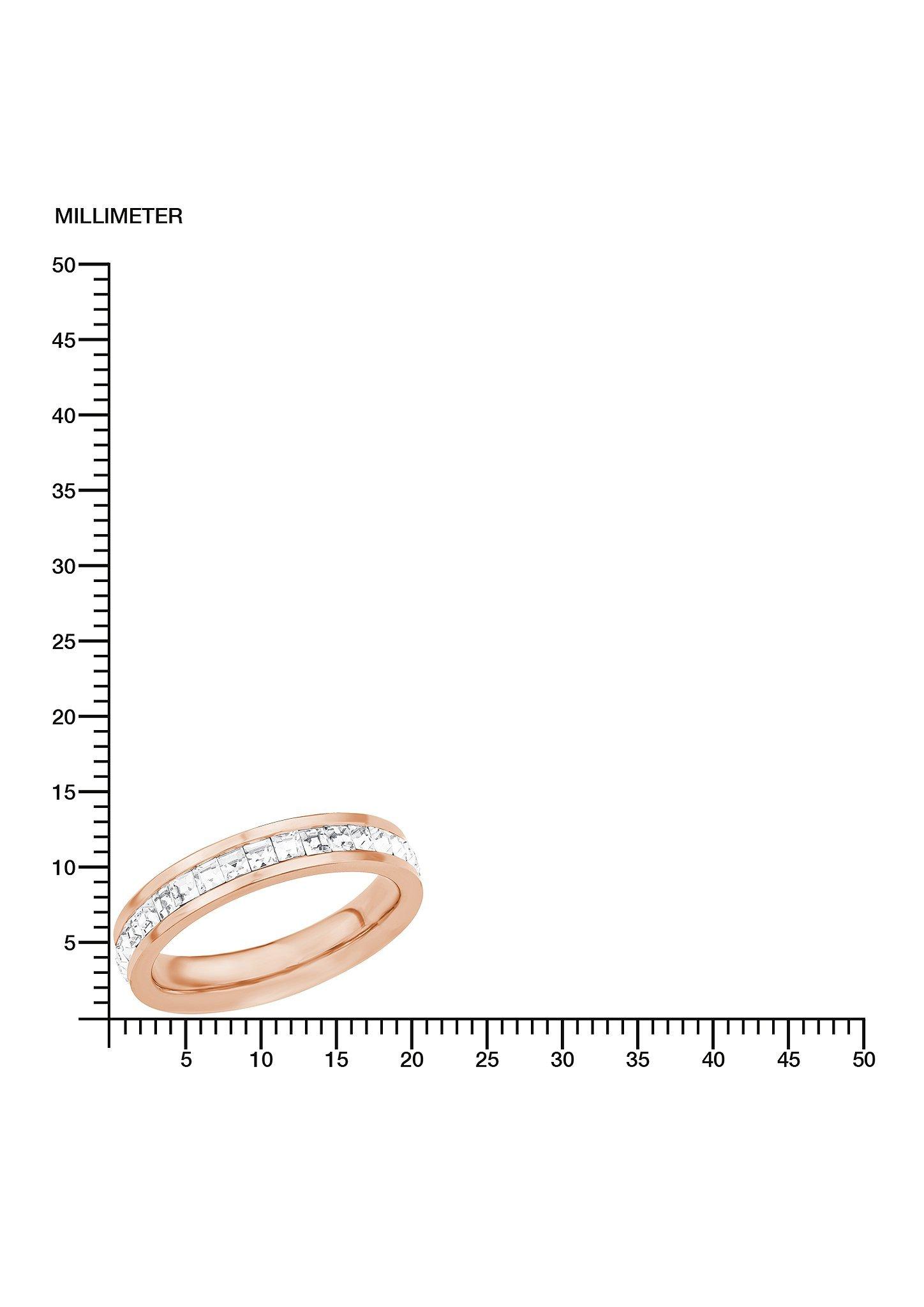 s.Oliver Edelstahl-Ring mit Kristallglas