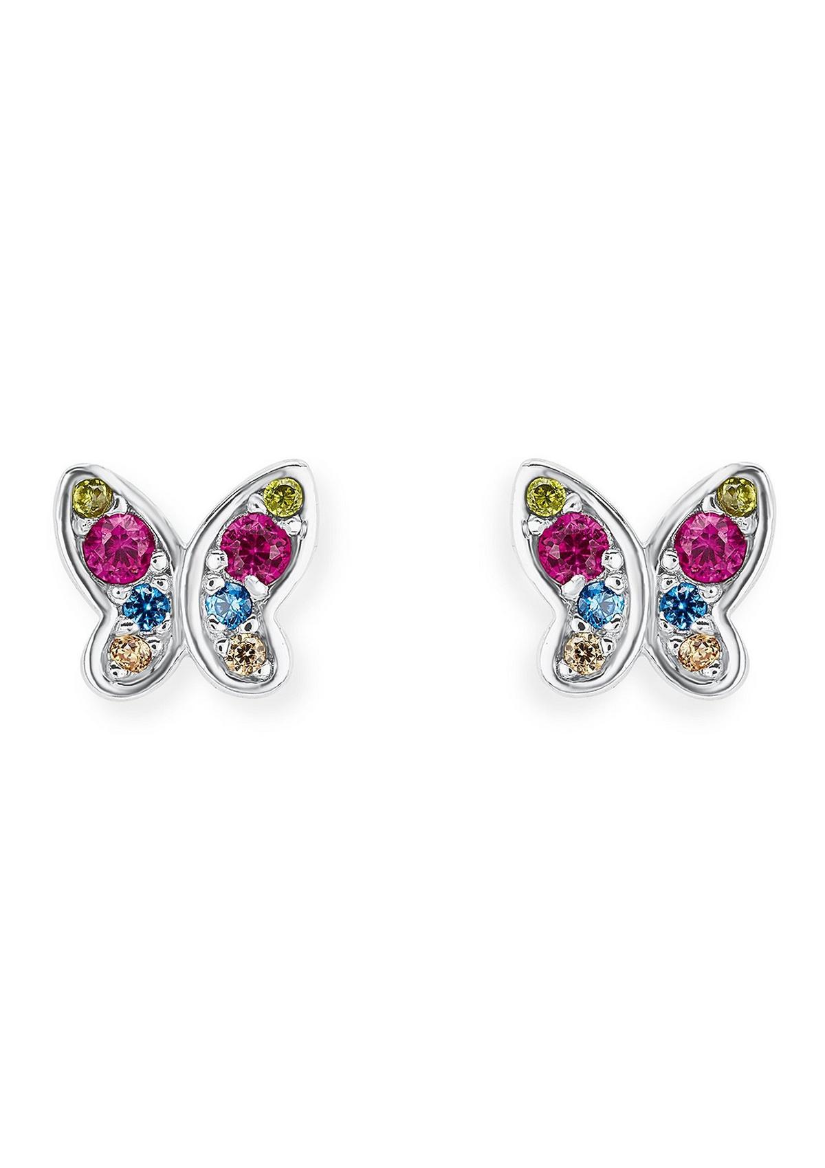 silber - Silber-Ohrringe Schmetterling