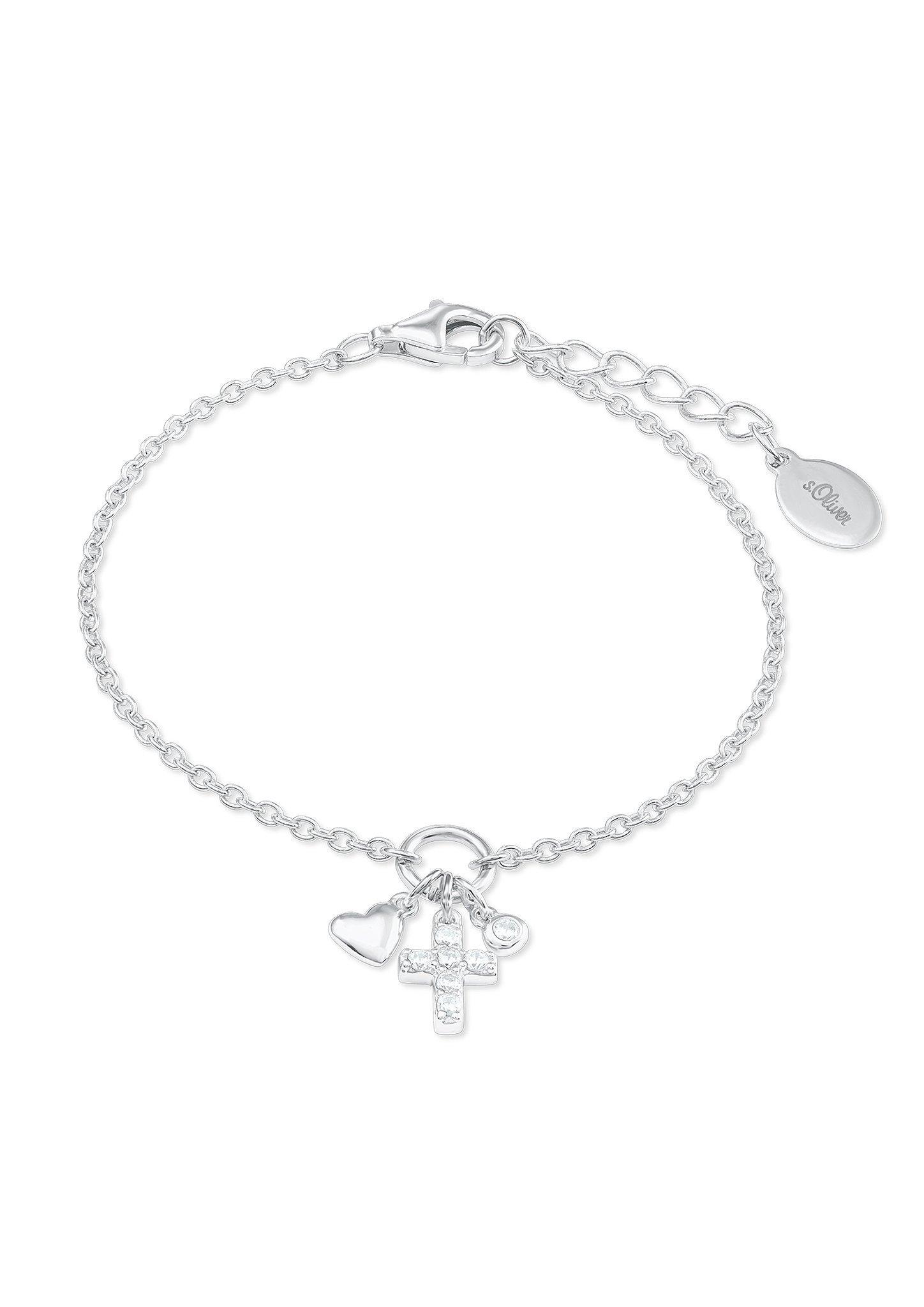 Armband 'Herz und Kreuz' aus Silber - silber