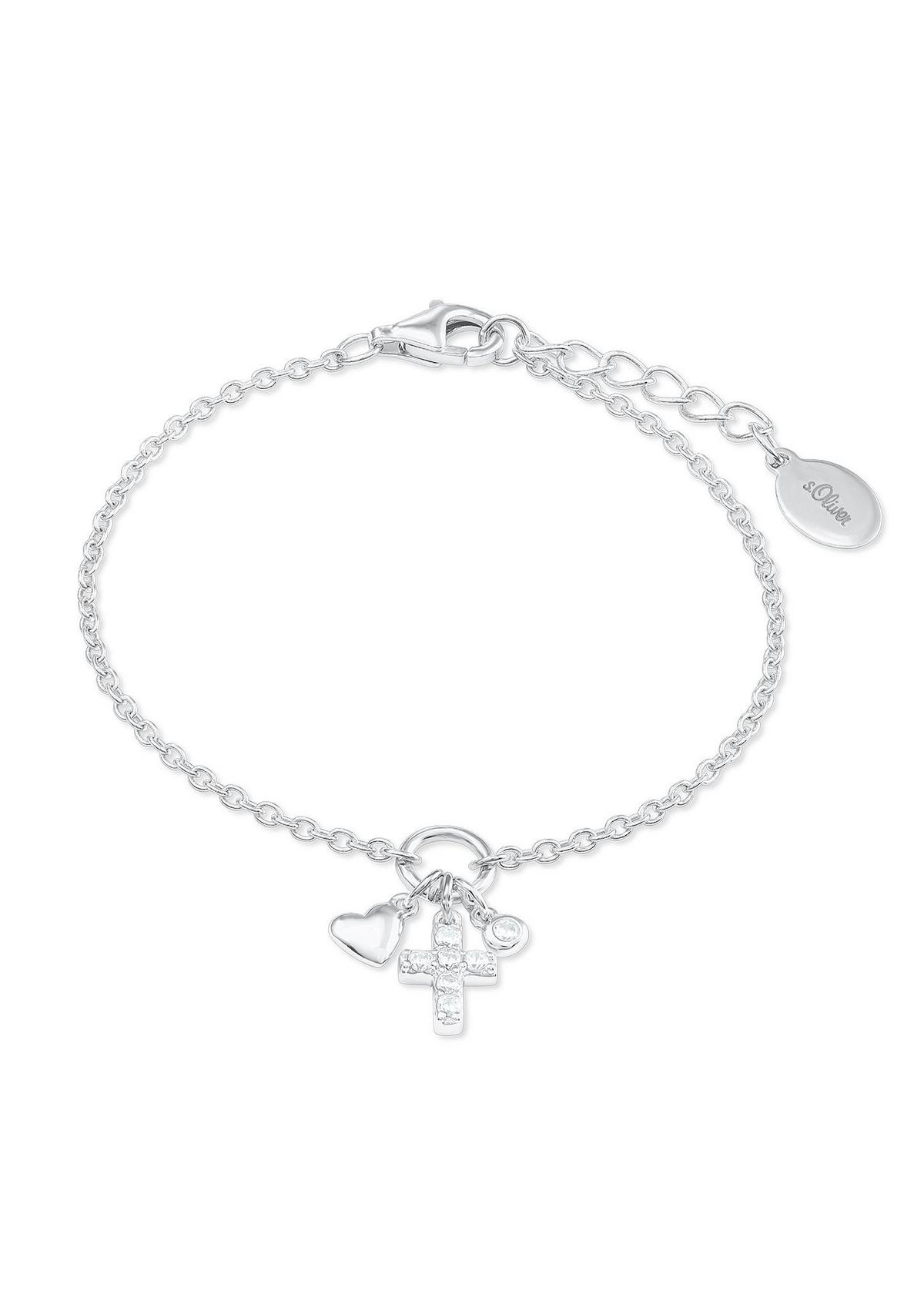 Armband 'Herz und Kreuz' aus Silber - silber
