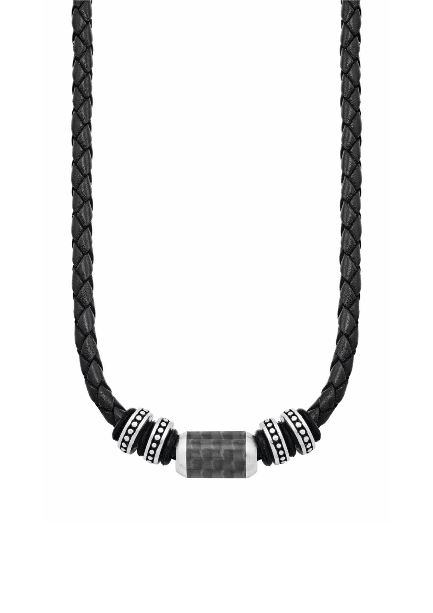 s.Oliver Halskette aus Leder und Edelstahl
