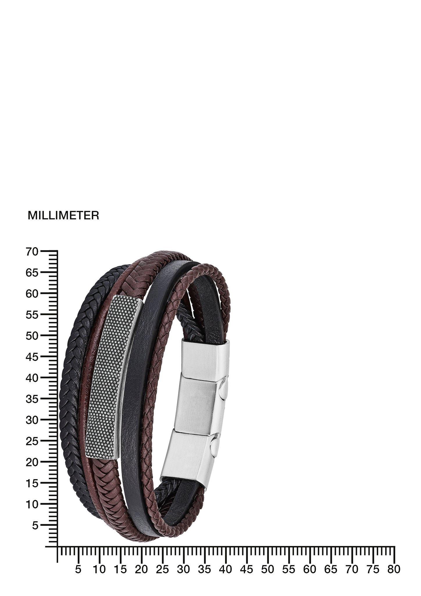 s.Oliver Armband aus Leder und Edelstahl