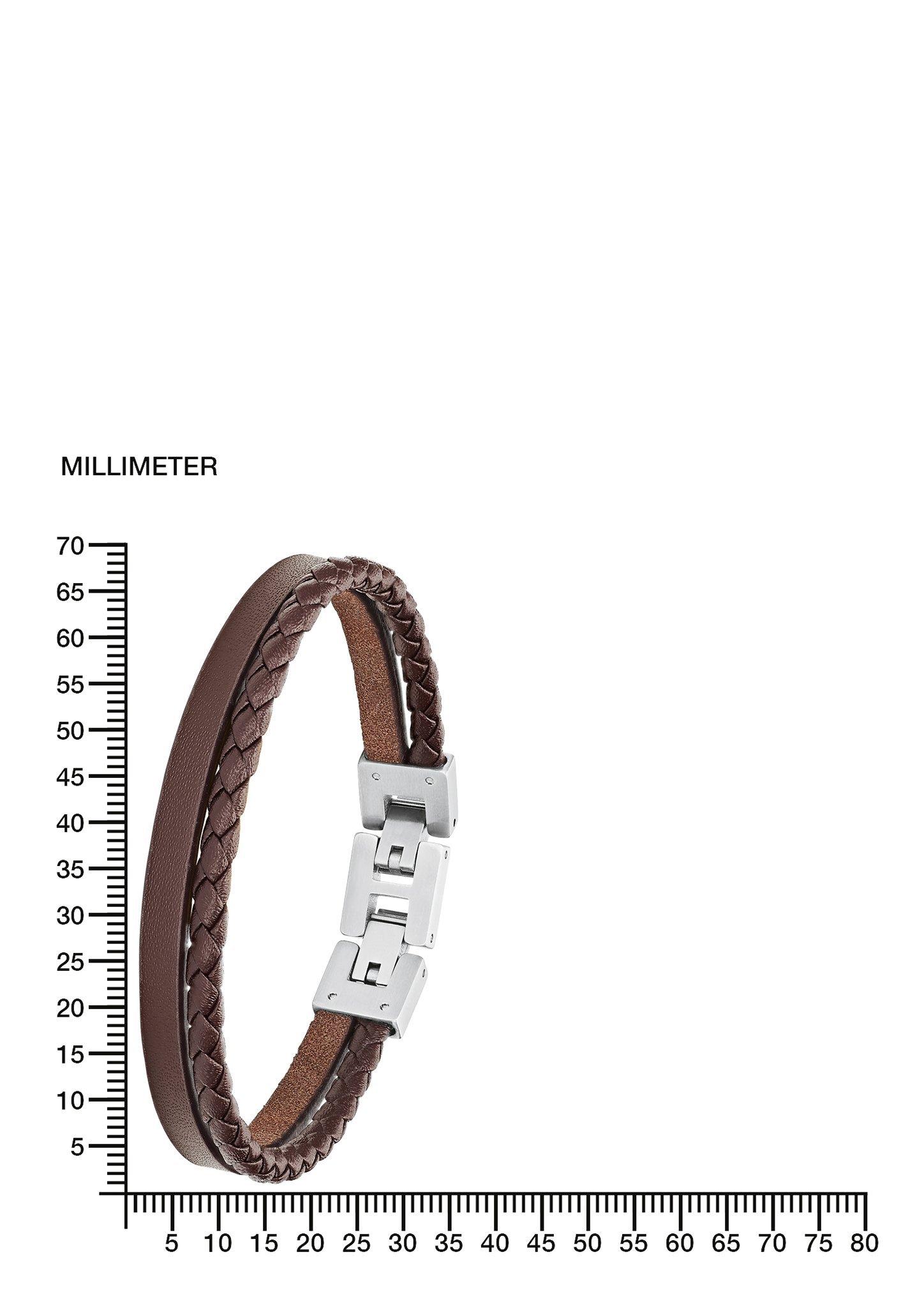 s.Oliver Armband aus Leder und Edelstahl