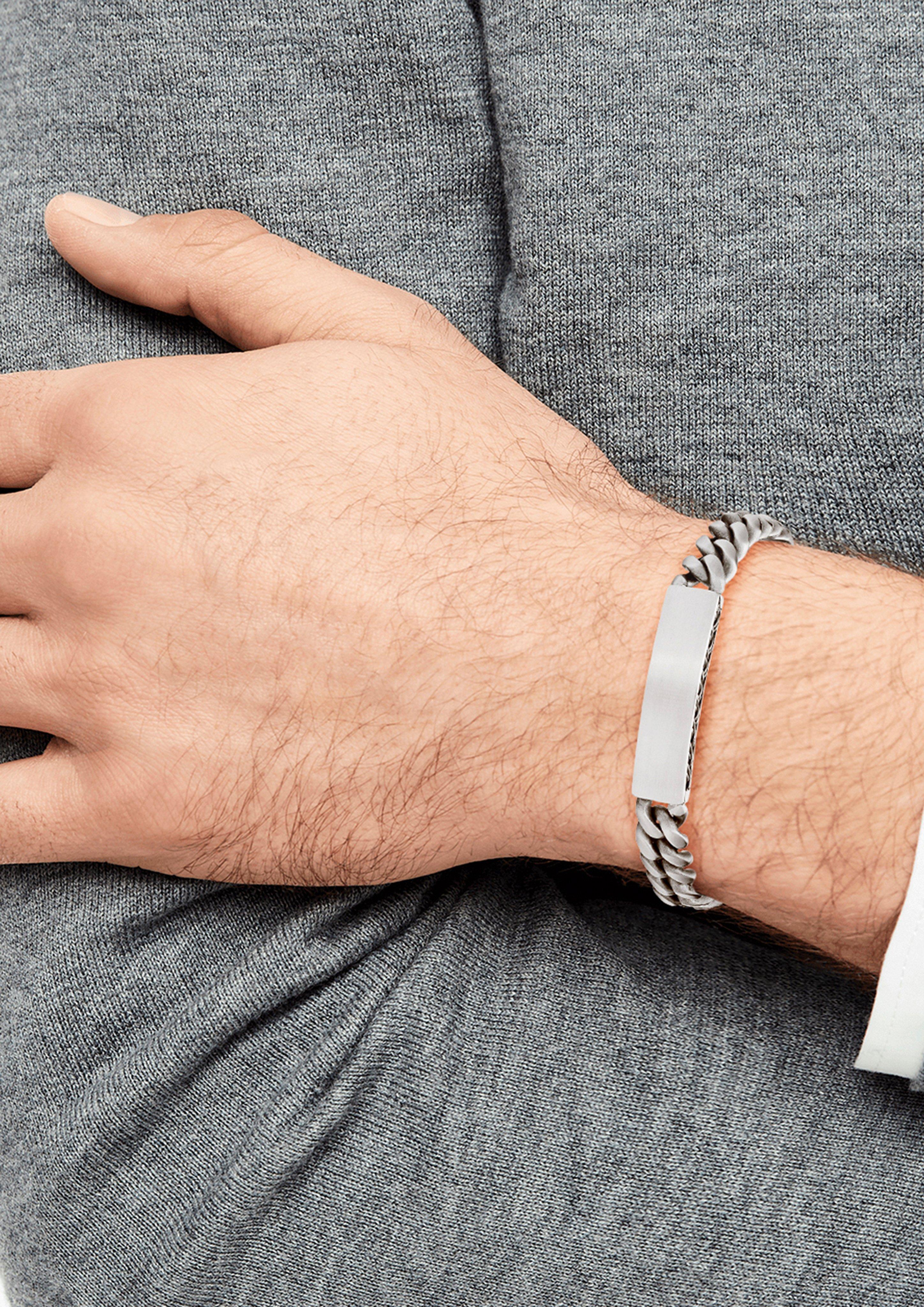 s.Oliver Edelstahlarmband mit seitlicher Flechtung