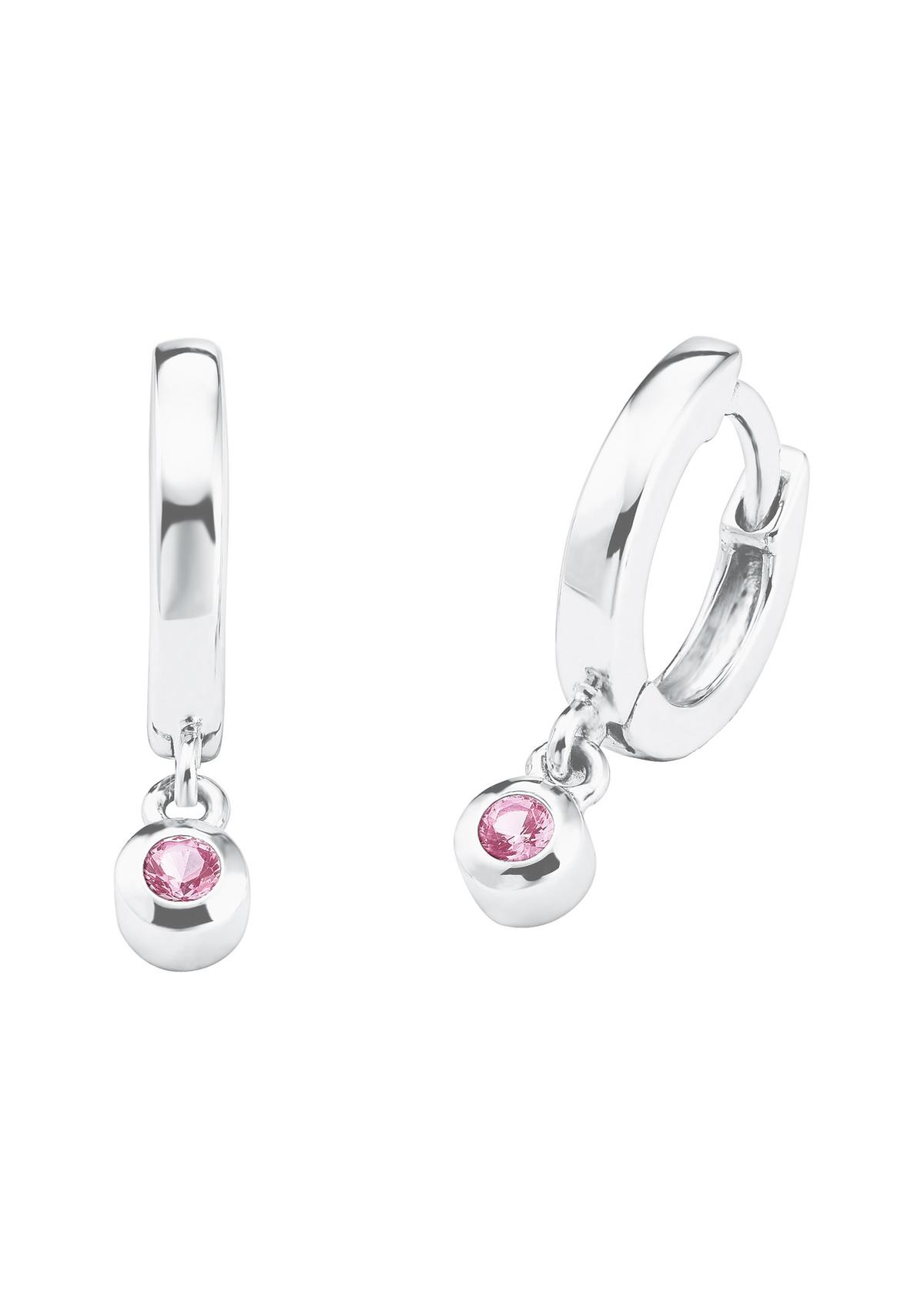 s.Oliver Zilveren oorbellen met roze zirkonia