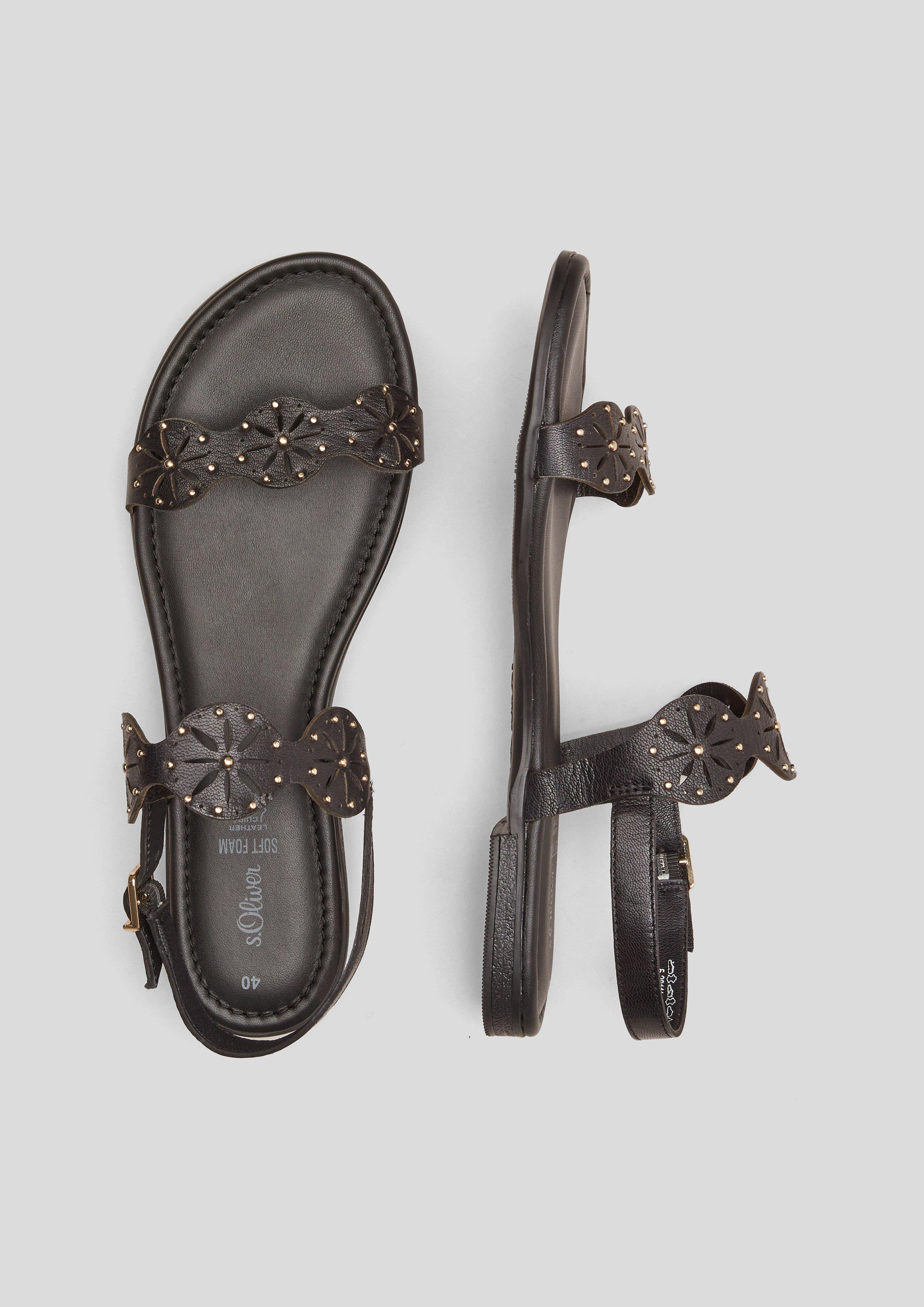s.Oliver Echtleder-Sandalen mit Nieten
