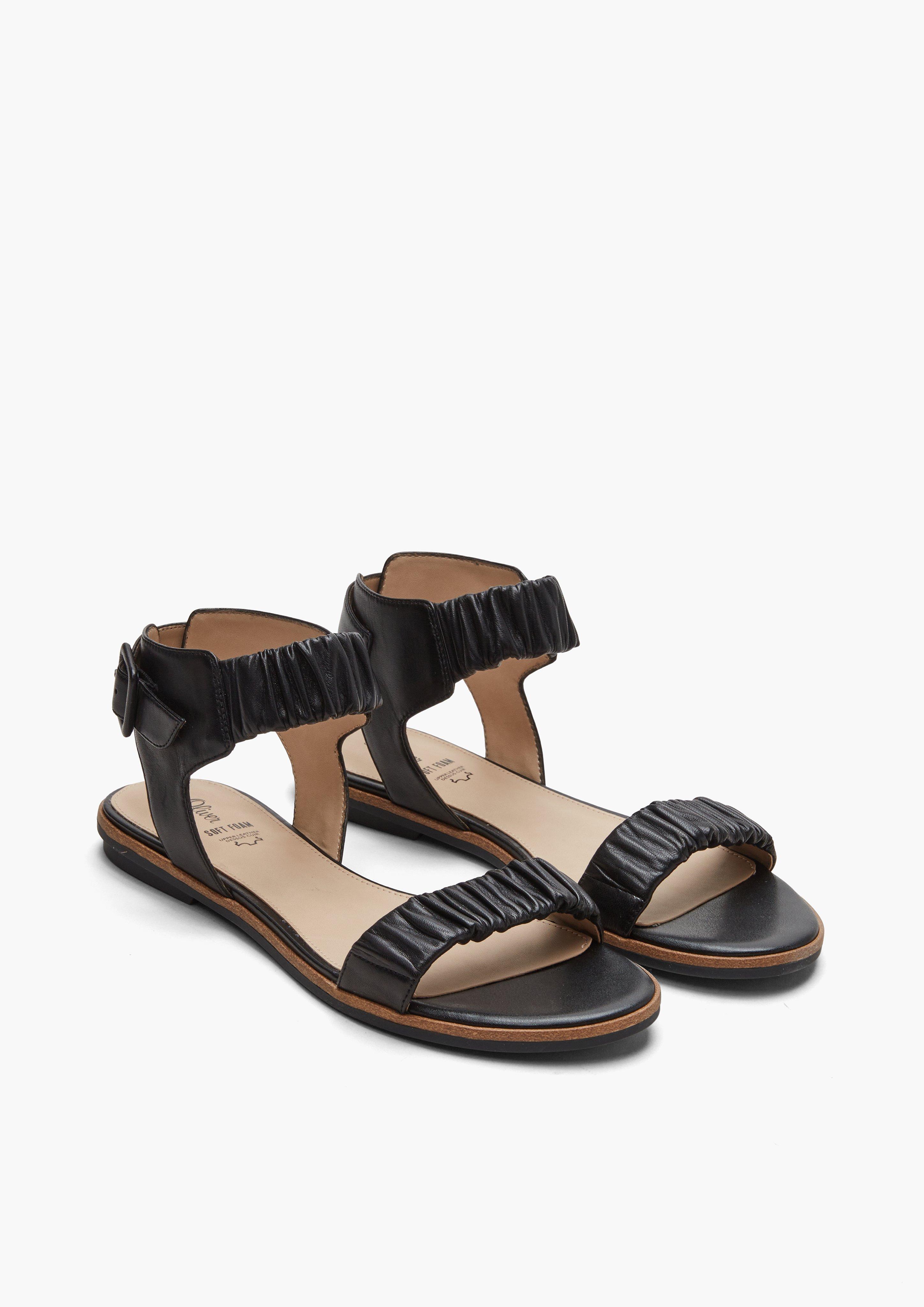 Damen Leder-Sandalen mit Raffungen in  von s.Oliver