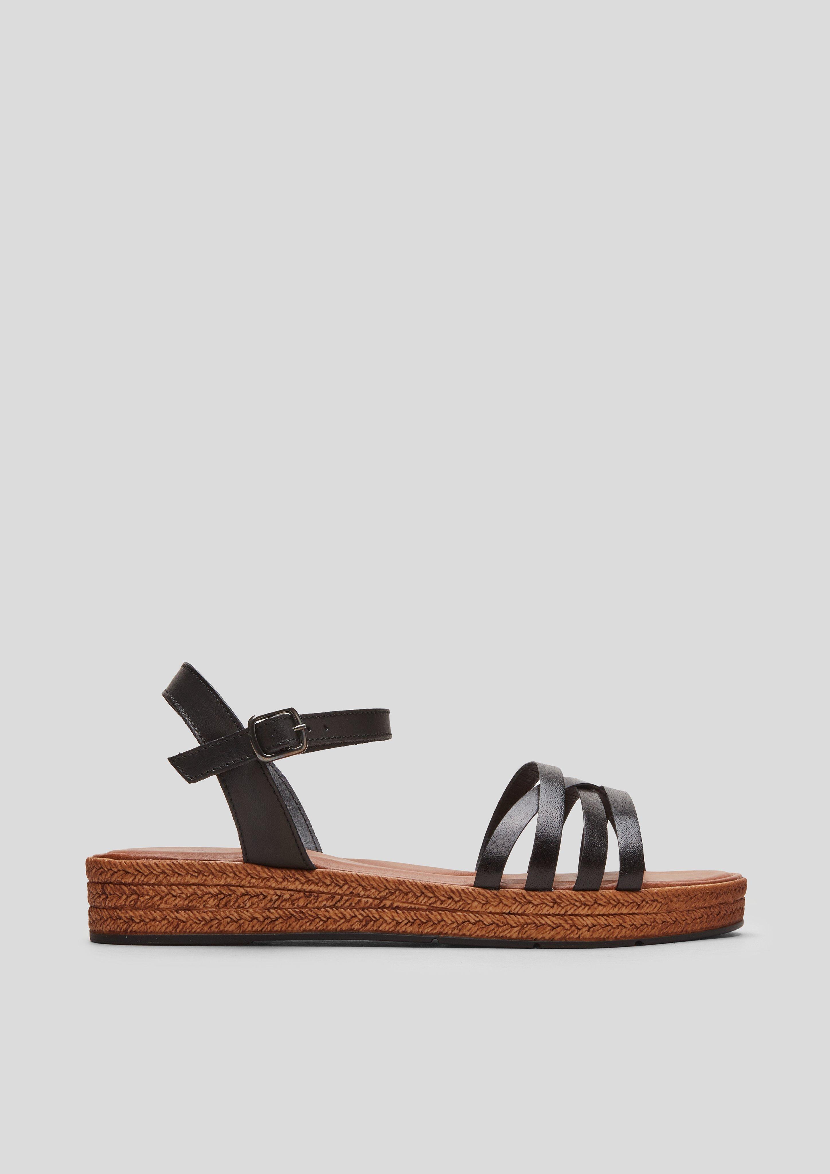 Damen Leder-Sandalen in schwarz von s.Oliver
