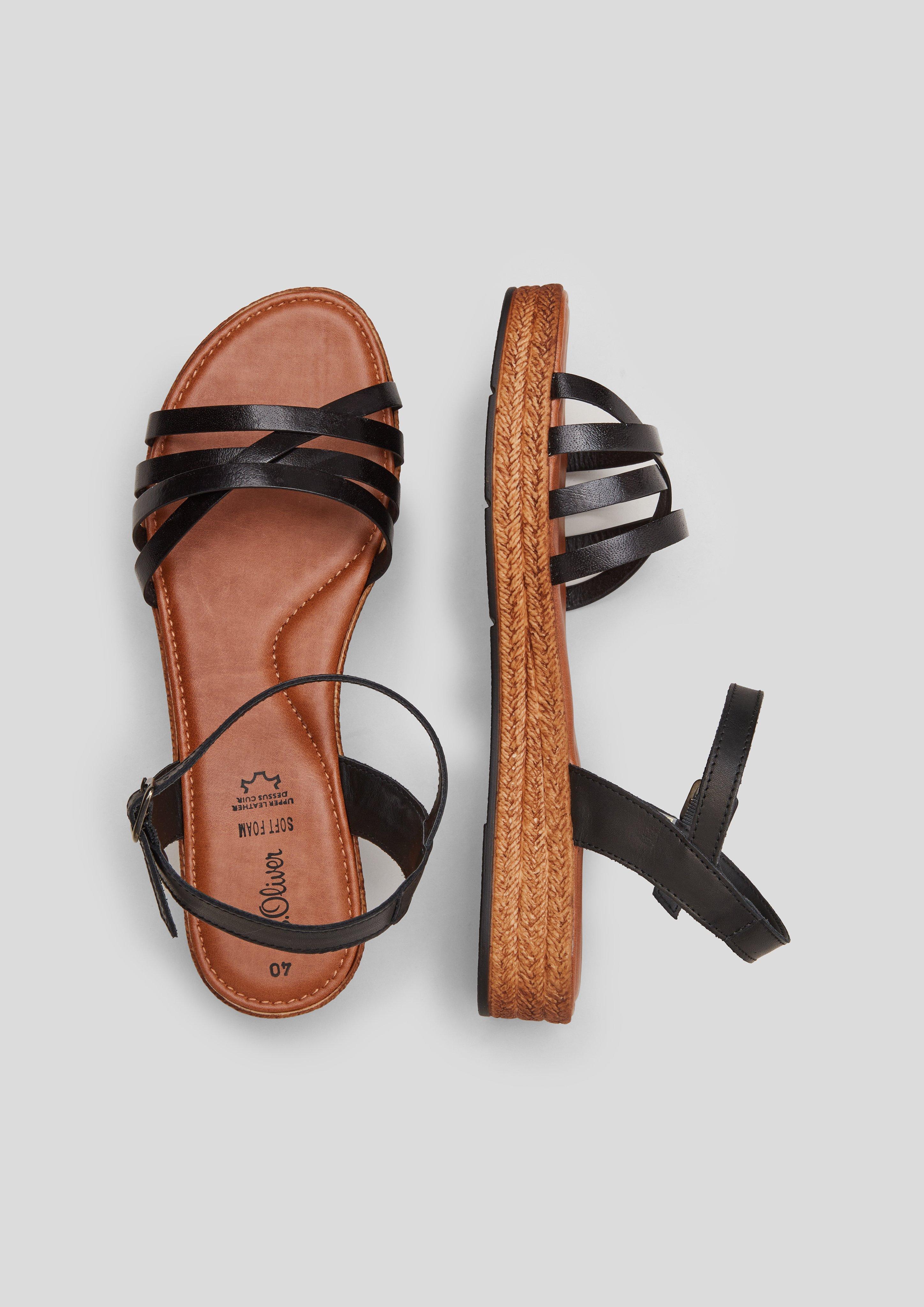 Damen Leder-Sandalen in schwarz von s.Oliver