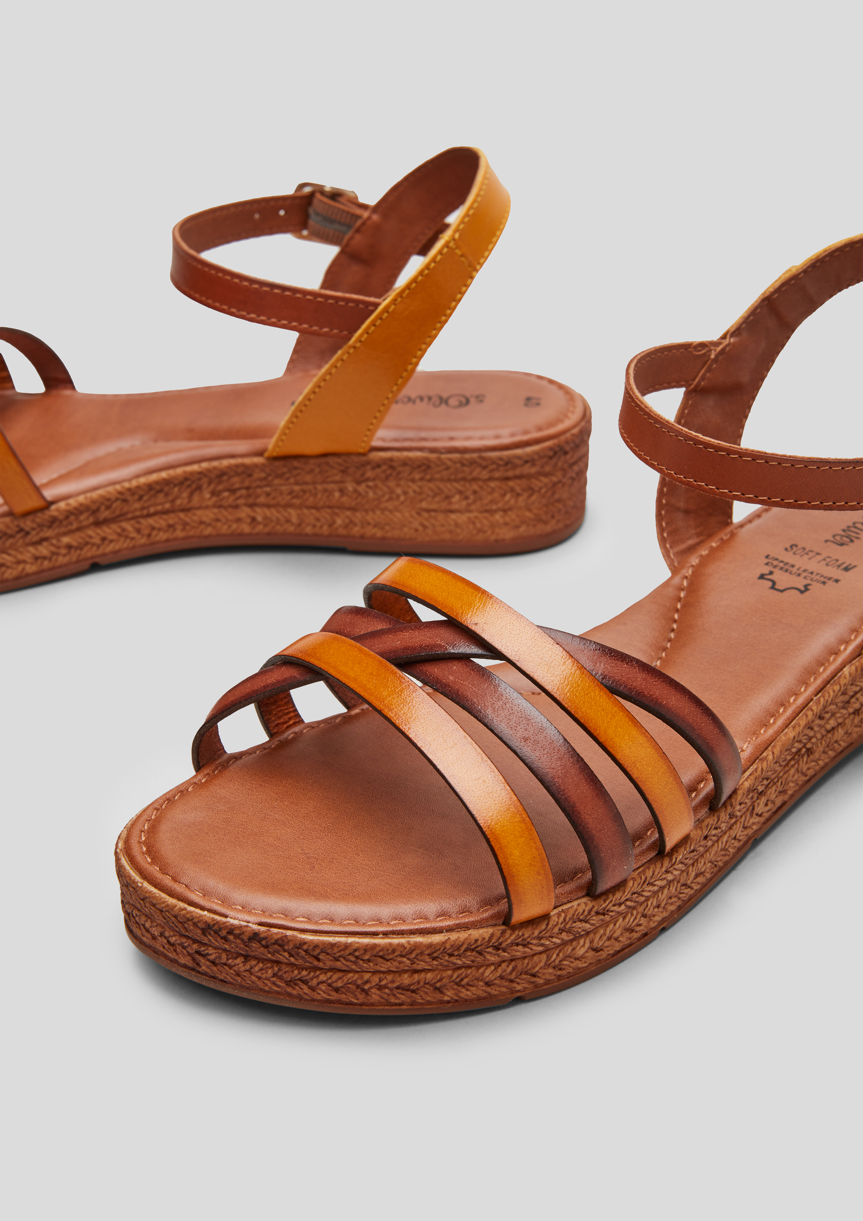 Damen Leder-Sandalen in gelb von s.Oliver