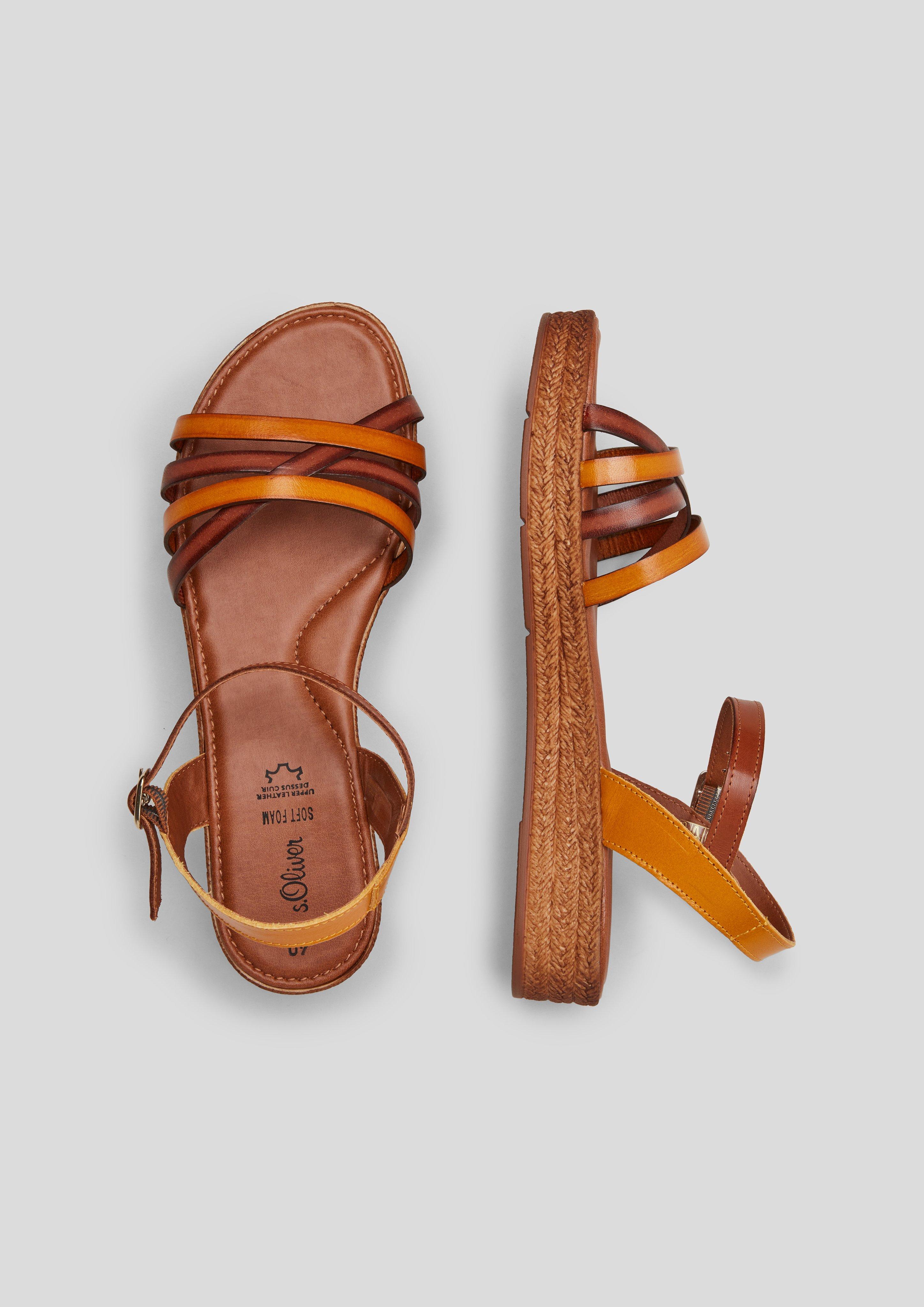 Damen Leder-Sandalen in gelb von s.Oliver