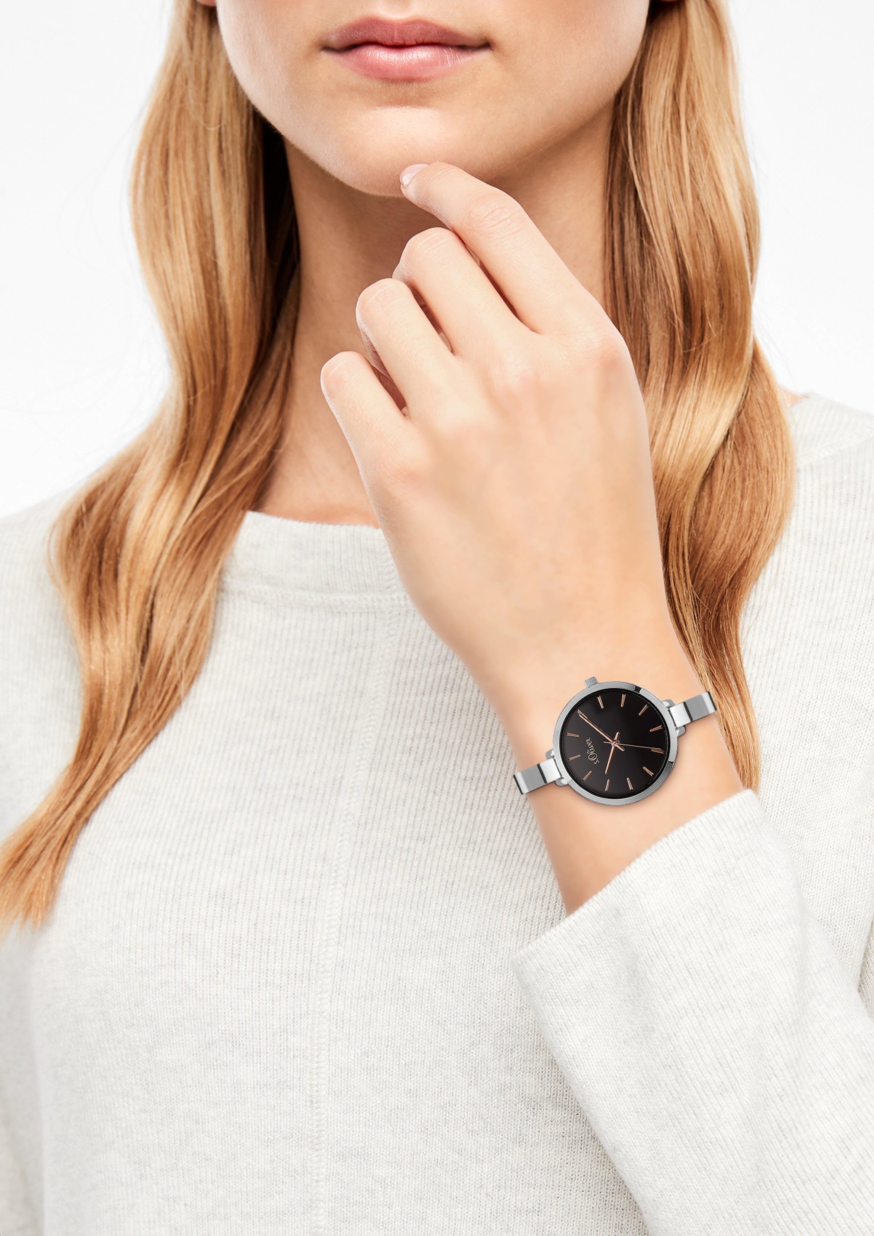 Damen Armbanduhr in schwarz von s.Oliver