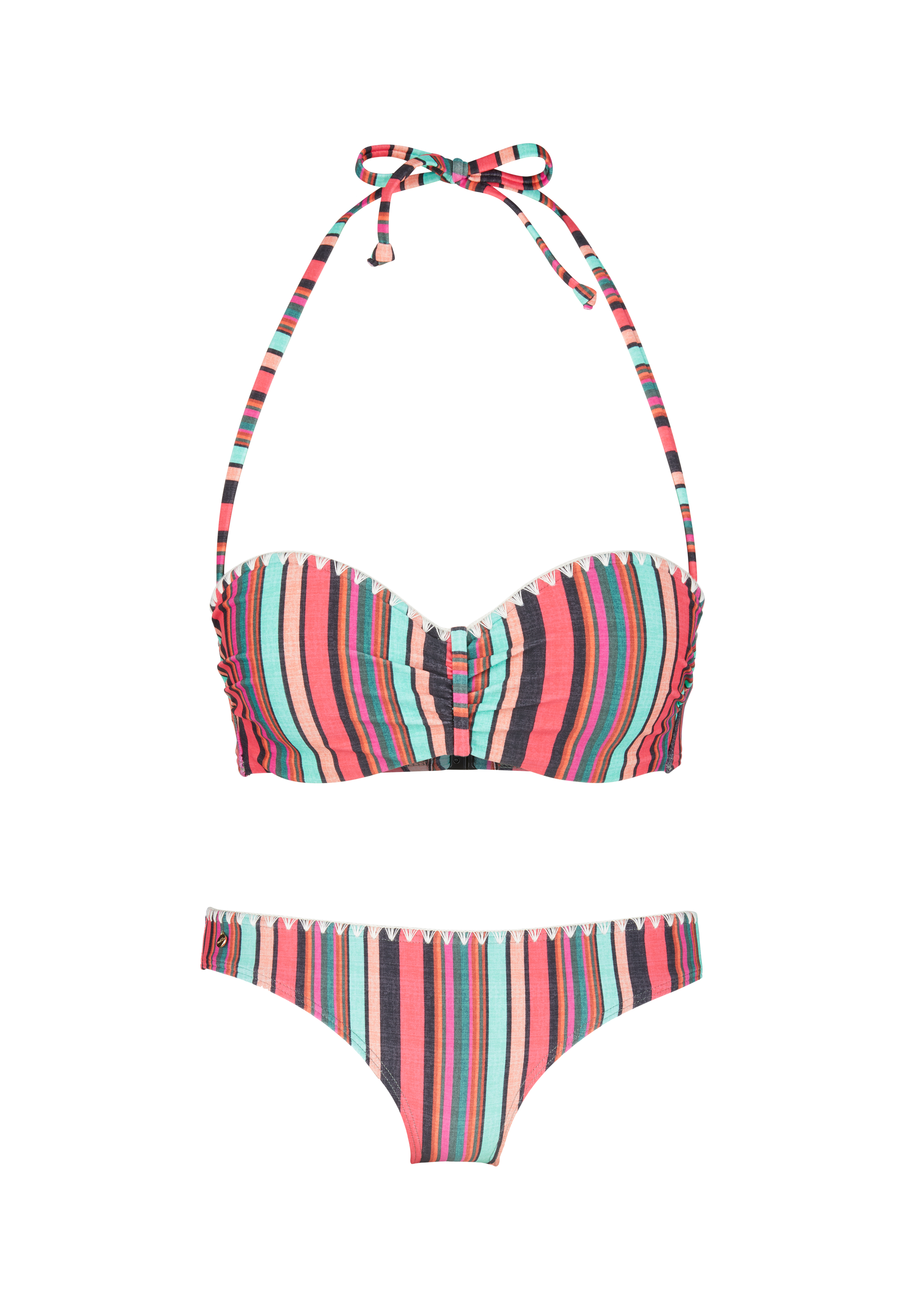 Bandeau-Bikini mit Streifen