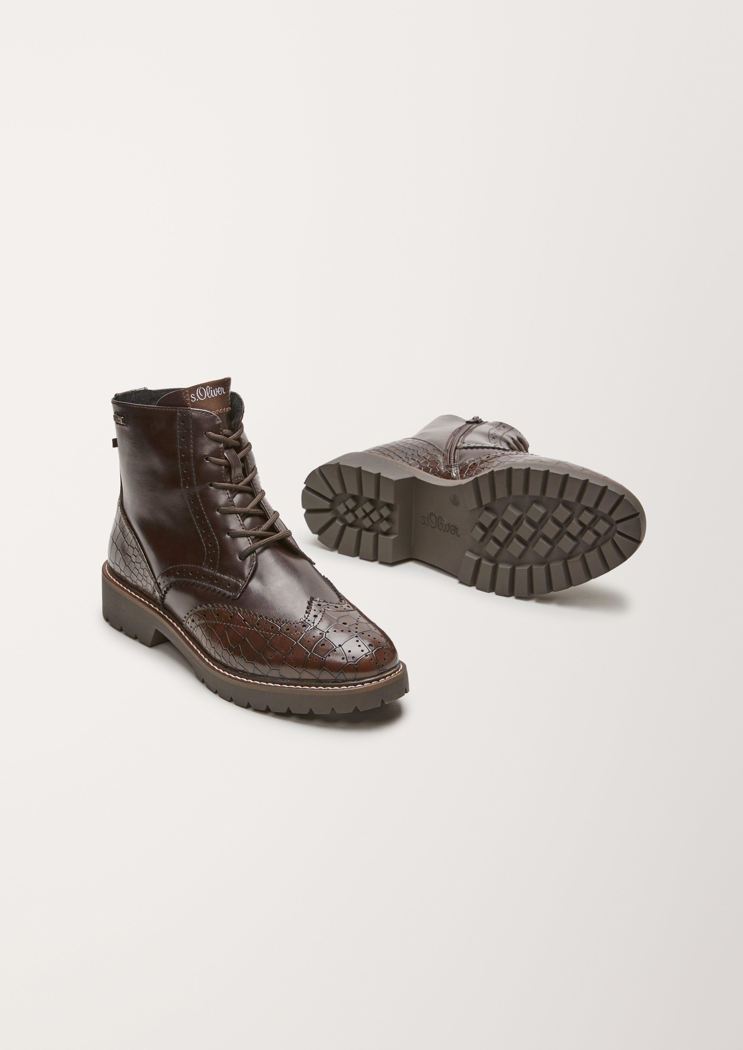 s.Oliver Brouge-Boots in Leder-Optik