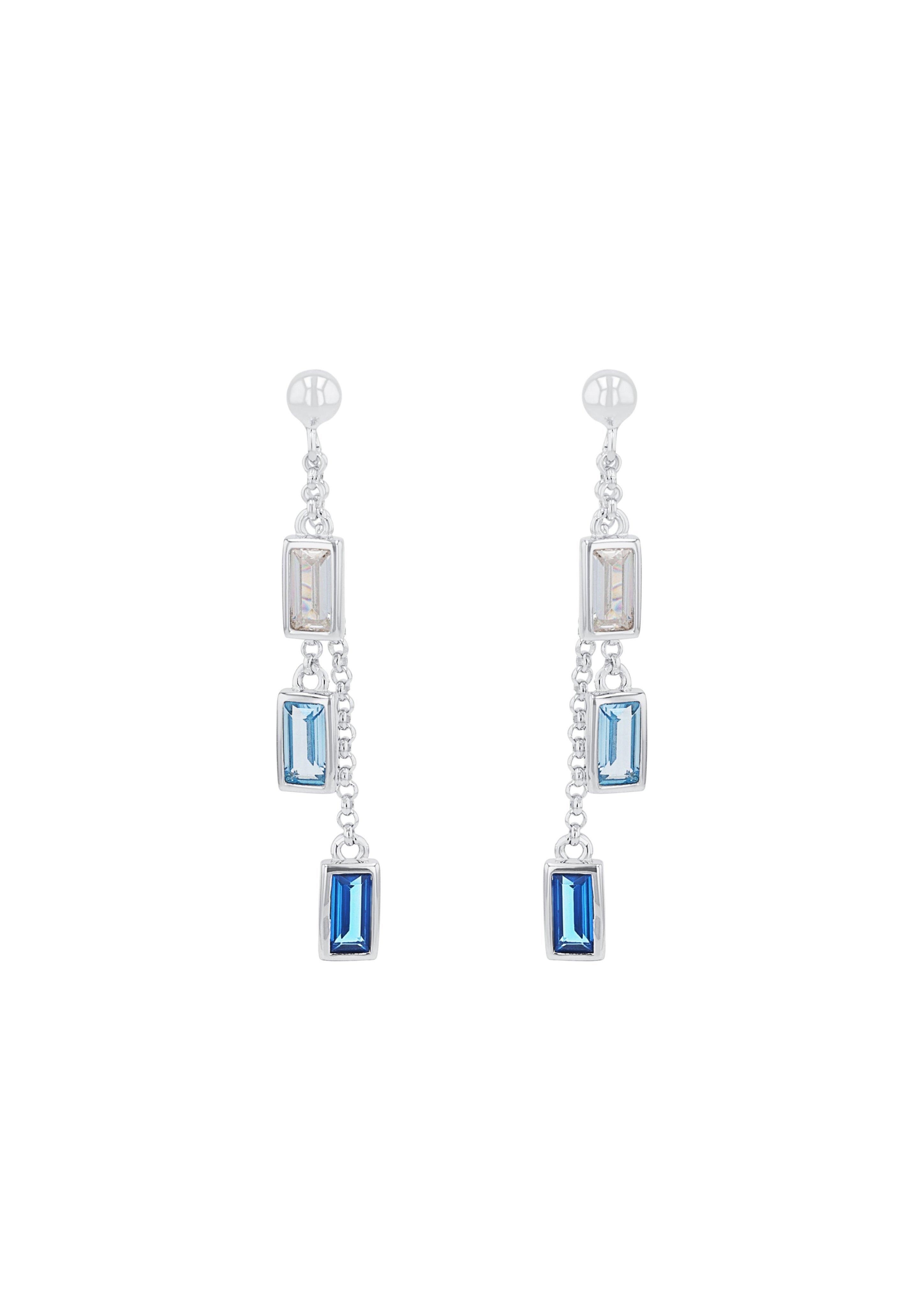 s.Oliver Silberne Ohrstecker mit Baguette-Steinen