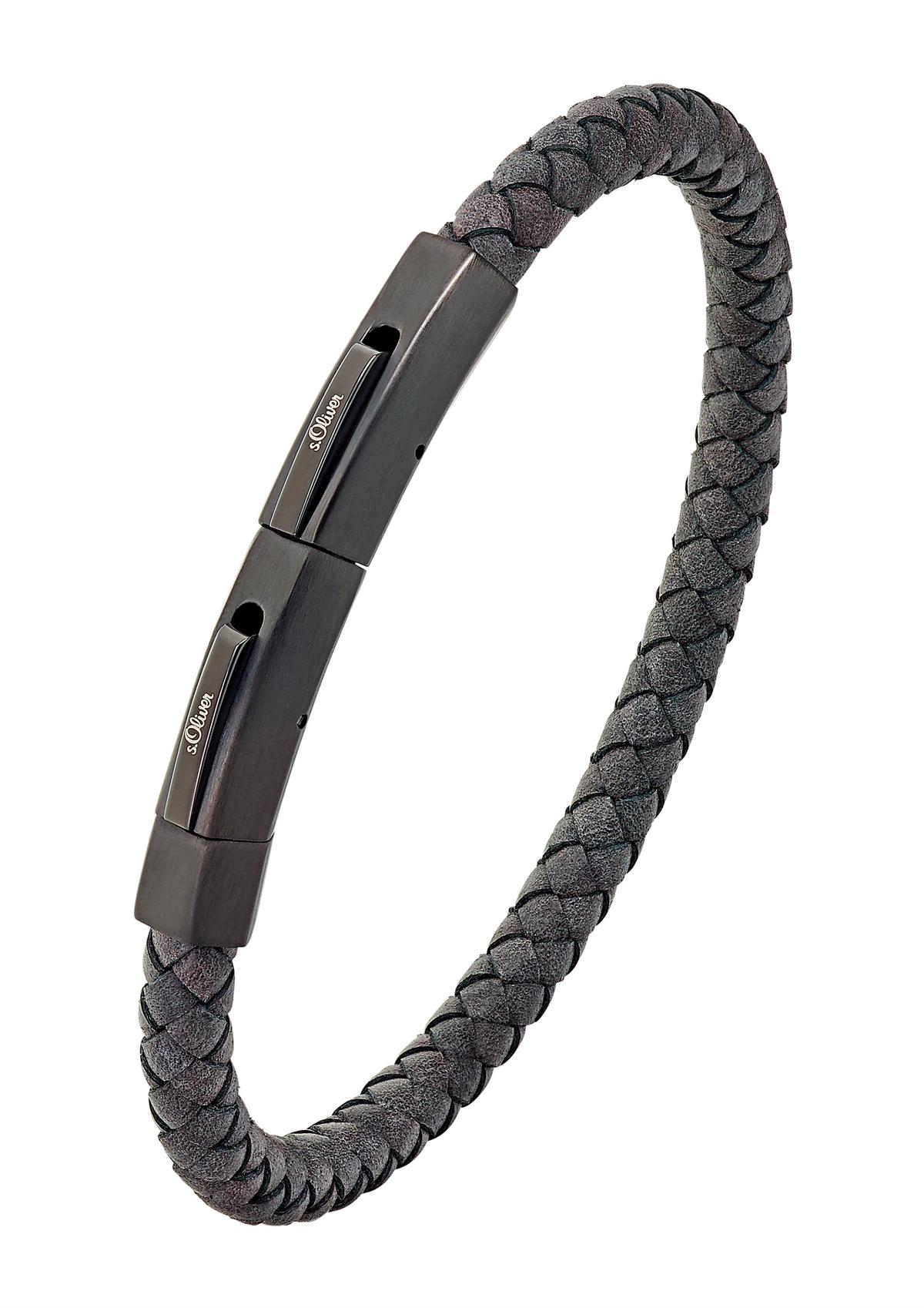 Edelstahl Leder aus schwarz - und Armband