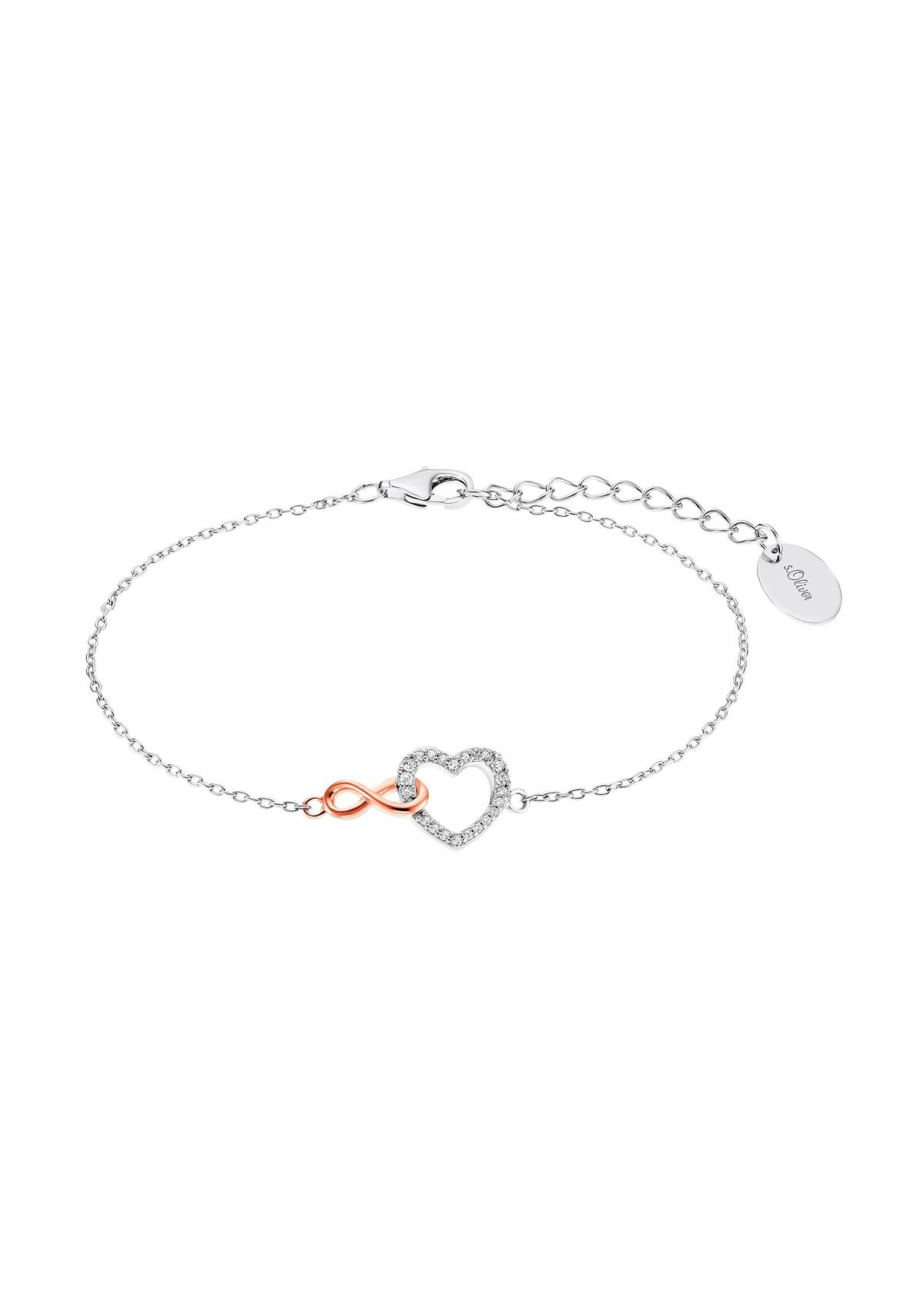 roségold - Herz/Infinity Silber-Armband