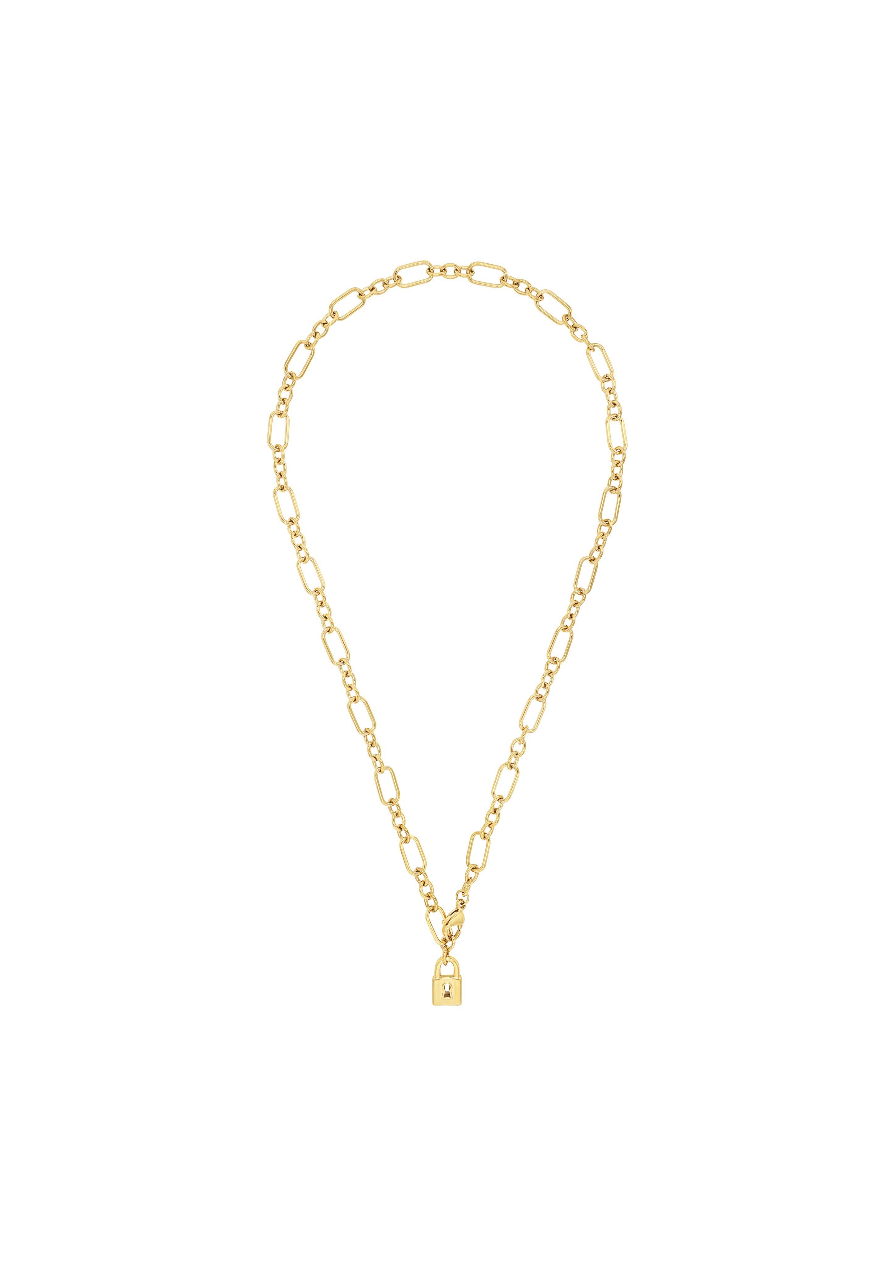 s.Oliver Schloss-Halskette IP Gold aus Edelstahl