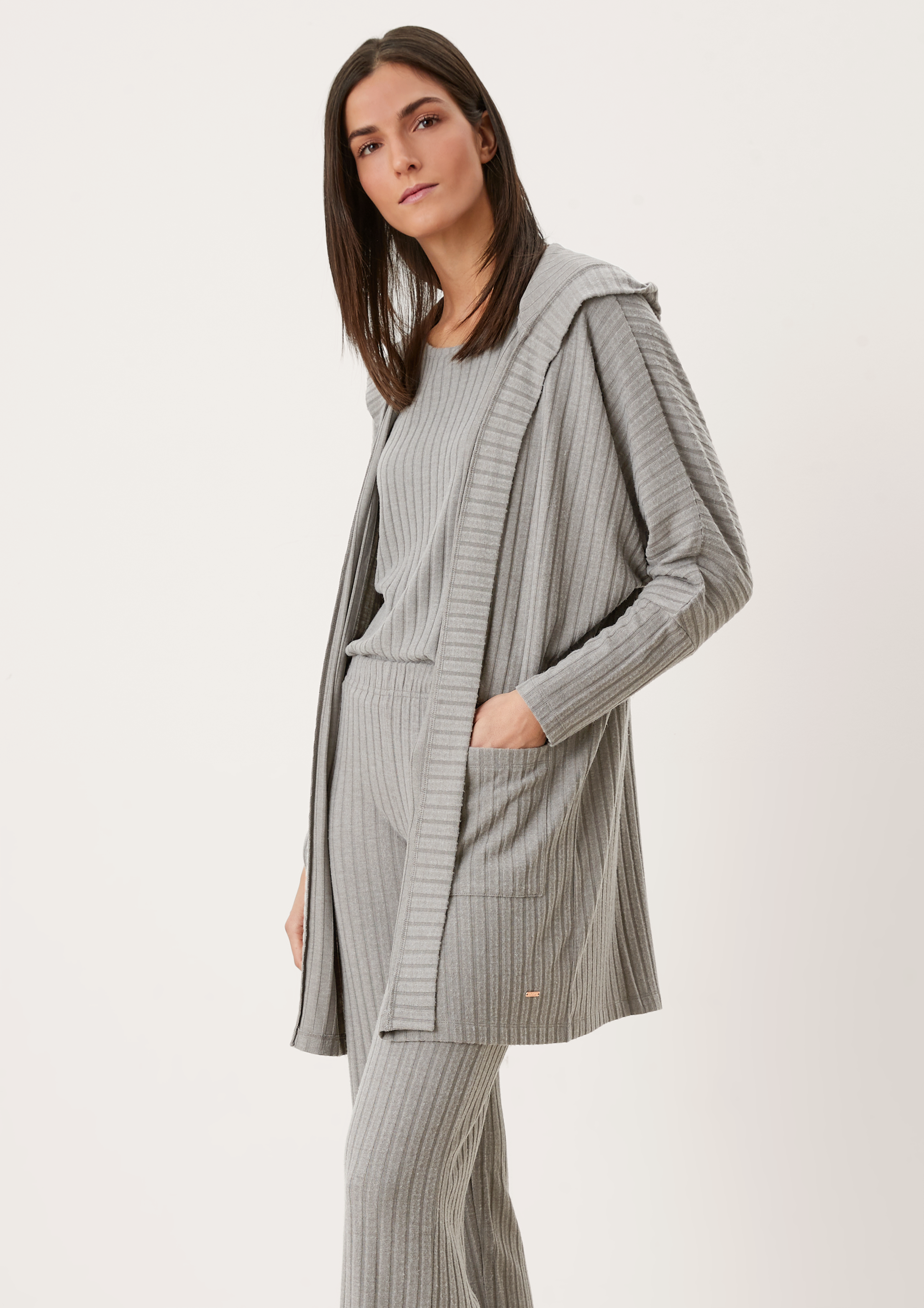 S.Oliver Loungewear Cardigan mit Rippstruktur