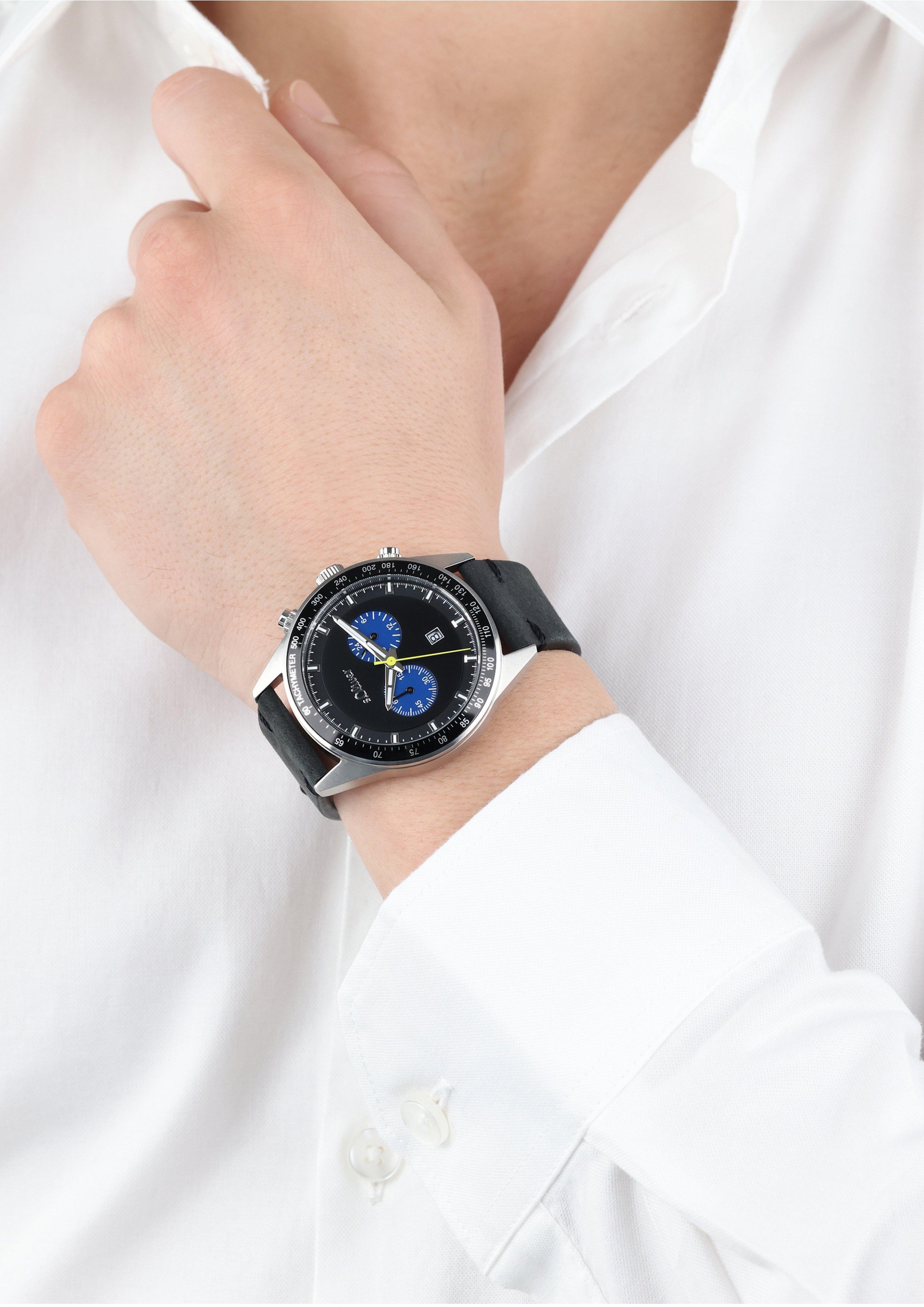 s.Oliver Edelstahluhr mit Lederarmband