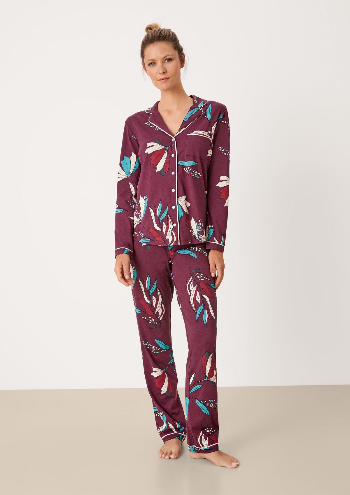 bordeaux - im Viskosestretch Pyjama