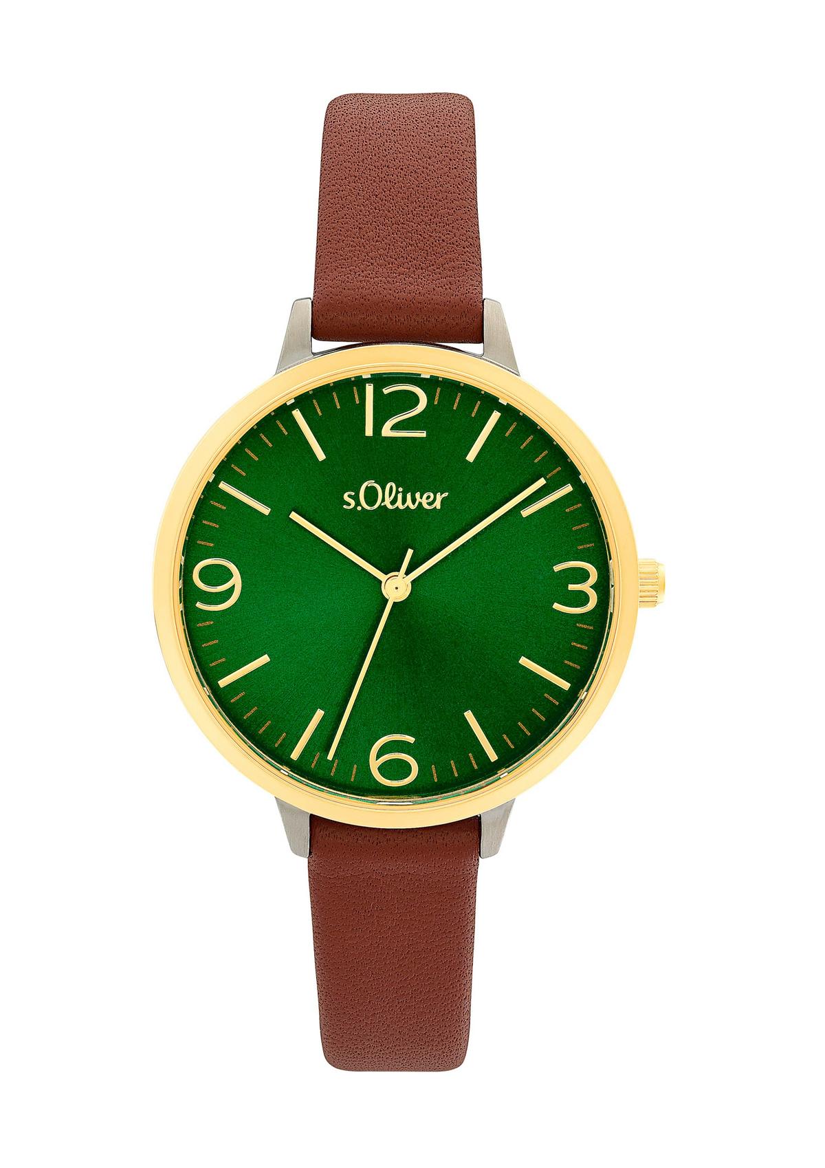 s.Oliver Klassische Armbanduhr mit Lederband