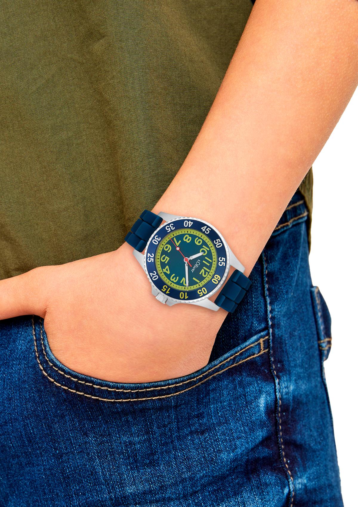 s.Oliver Edelstalen horloge met siliconen bandje